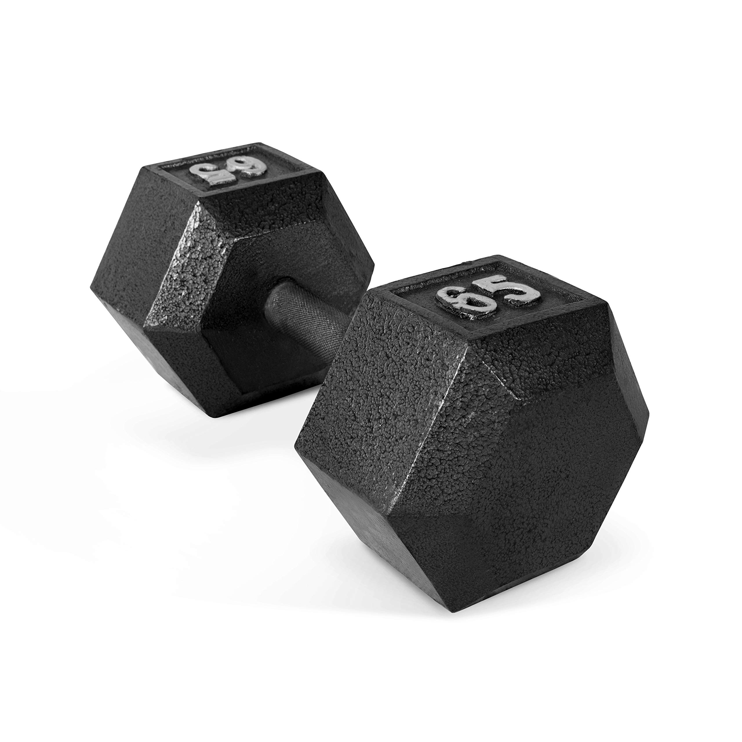 CAP Barbell Cast Iron Hex Dumbbell Set - 5-50 lbs Weight Options for Home Gym, Strength Training & Workout | Durable Fitness Equipment for Men & Women