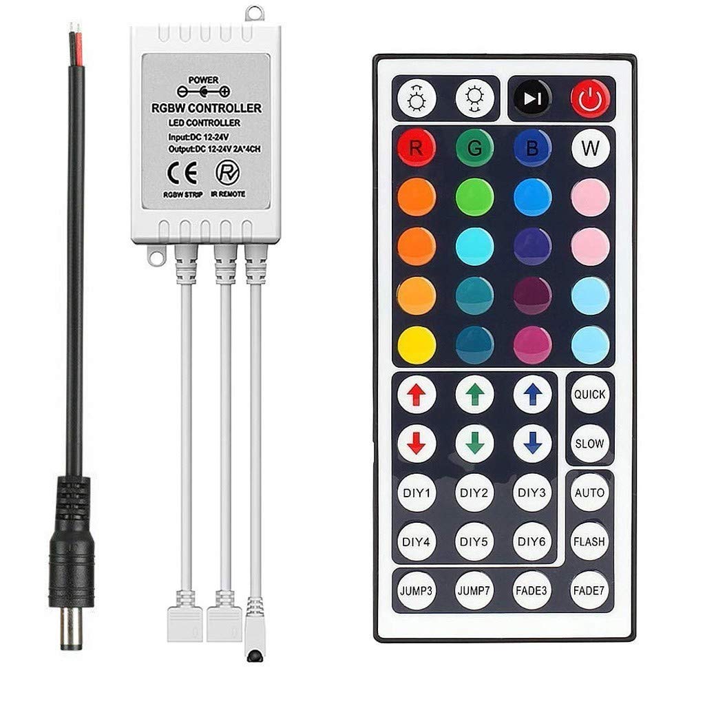 Goddessvan 600 SMD 10M RGB LED Strip Lights with Remote Control - 3528 IR LED String Light for Bedroom, Party, Christmas Decor (White Wire, 44 Key Remote, Battery Powered)