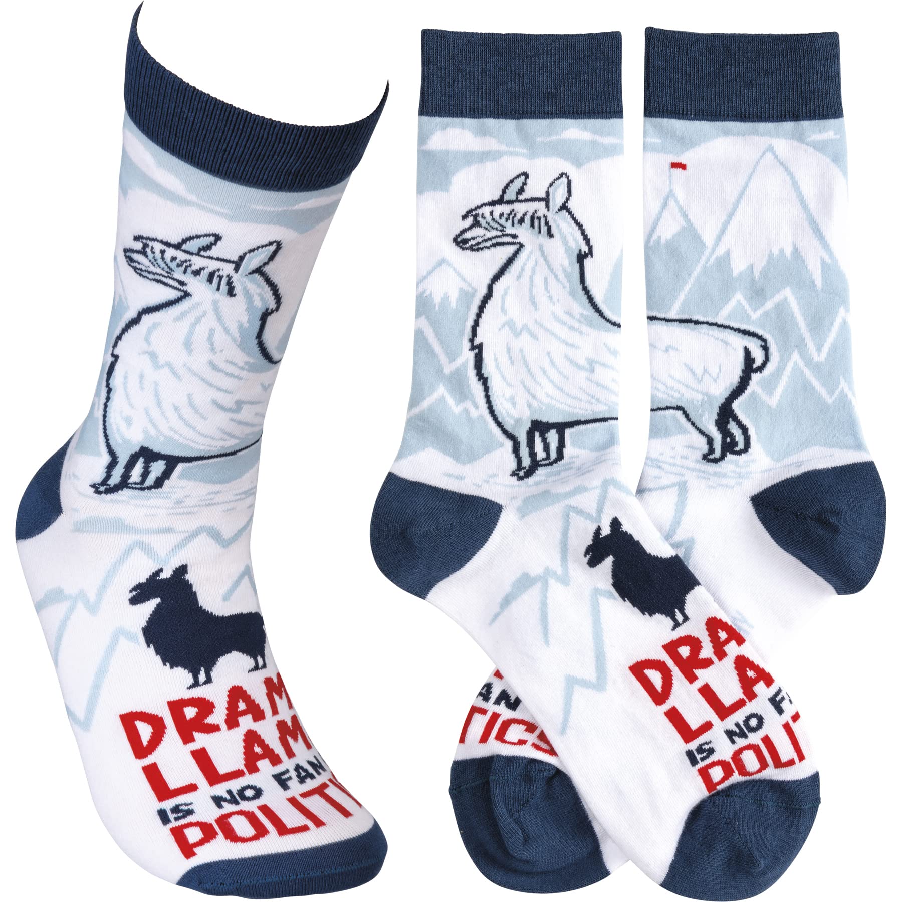 Drama Llama Socks - Funny No Politics Socks for Men & Women - Perfect for Gifts, Casual Wear & Office Humor
