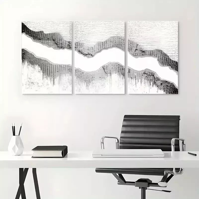 3-Piece Abstract Pattern Canvas Painting Wall Art Set - Framed 50x70cm (20x28in) - High Quality Print - 100% Australian Made - Ready to Hang - Perfect for Living Room, Bedroom & Office Decor