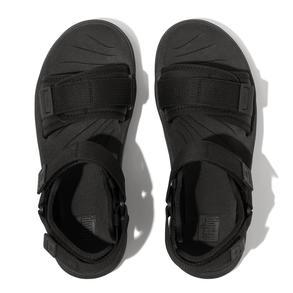 FitFlop Neo D Hyker Sandals for Women - Comfortable Walking & Hiking Sandals - All Black - Perfect for Outdoor Adventures, Travel & Casual Wear