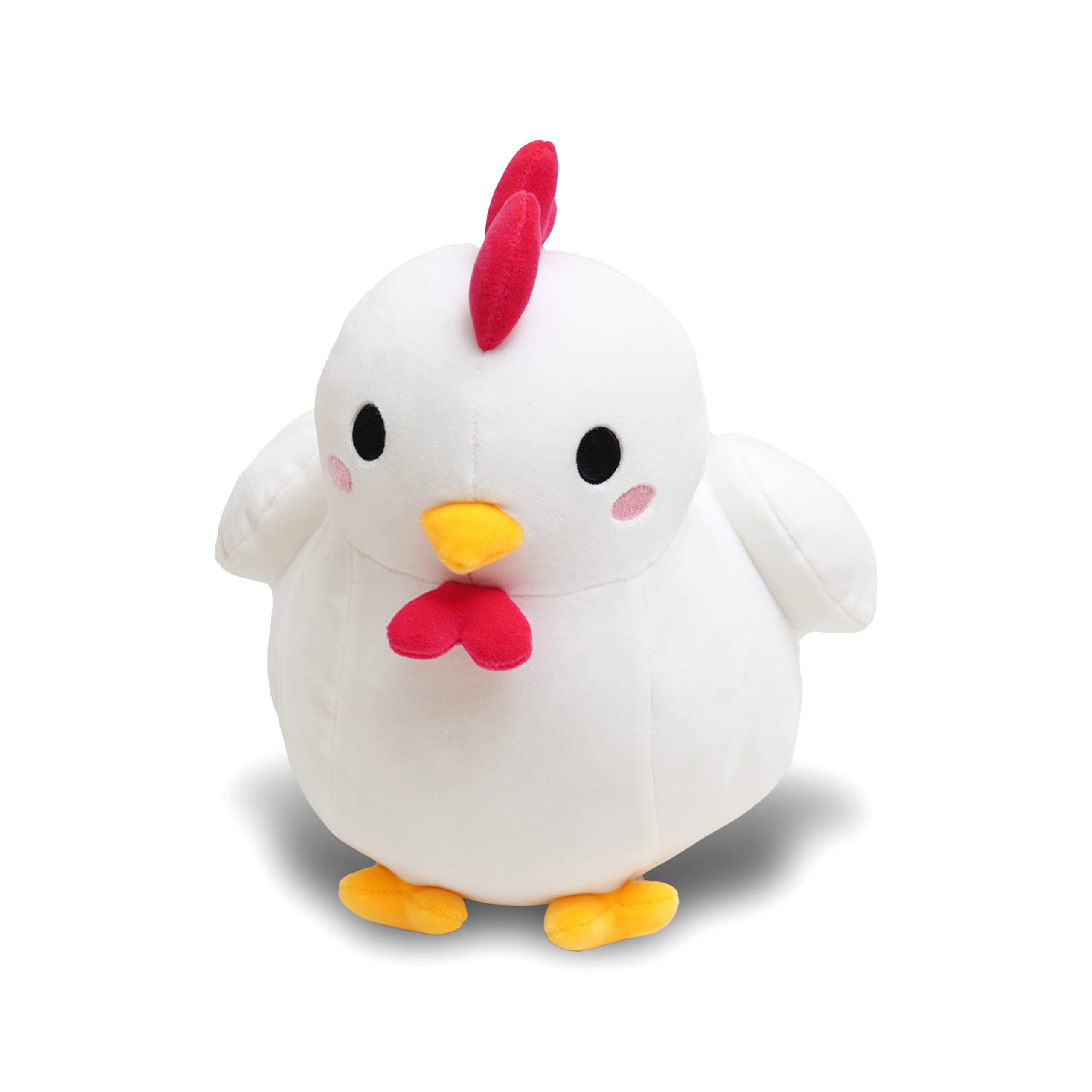 10 Inch Avocatt White Chicken Stuffed Plush Toy - Soft & Squishy Rooster Plushie - Cute Animal Gift for Boys & Girls - Perfect for Cuddling, Room Decor & Birthday Presents