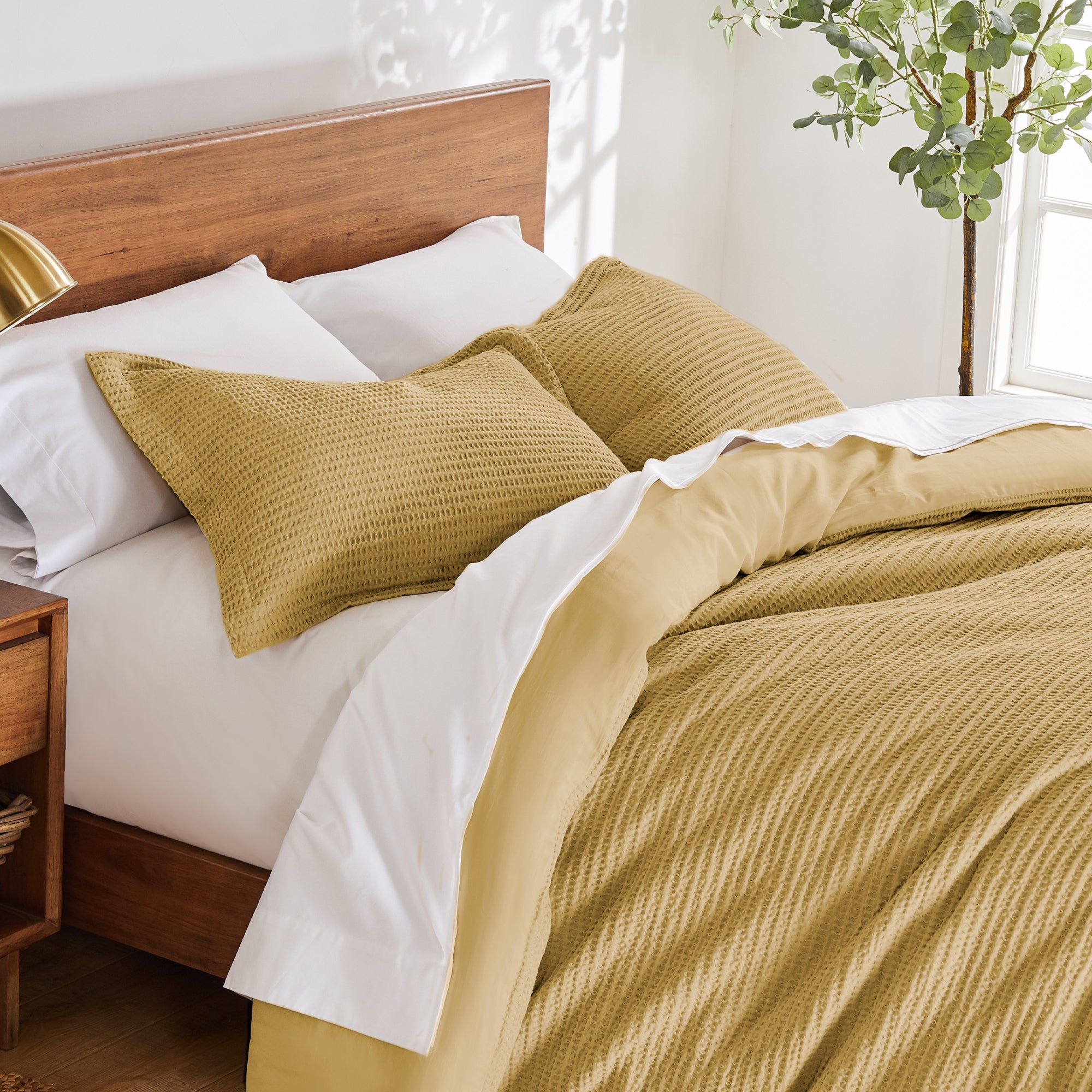 Premium Cloud Waffle Comforter Set - Ultra Soft Breathable Bedding for All Seasons | Cozy Home & Hotel Luxury Bedroom Decor