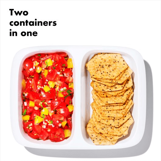 OXO Prep & Go 2-Cup Divided Food Storage Container - Perfect for Meal Prep, Snacks & On-the-Go Lunches