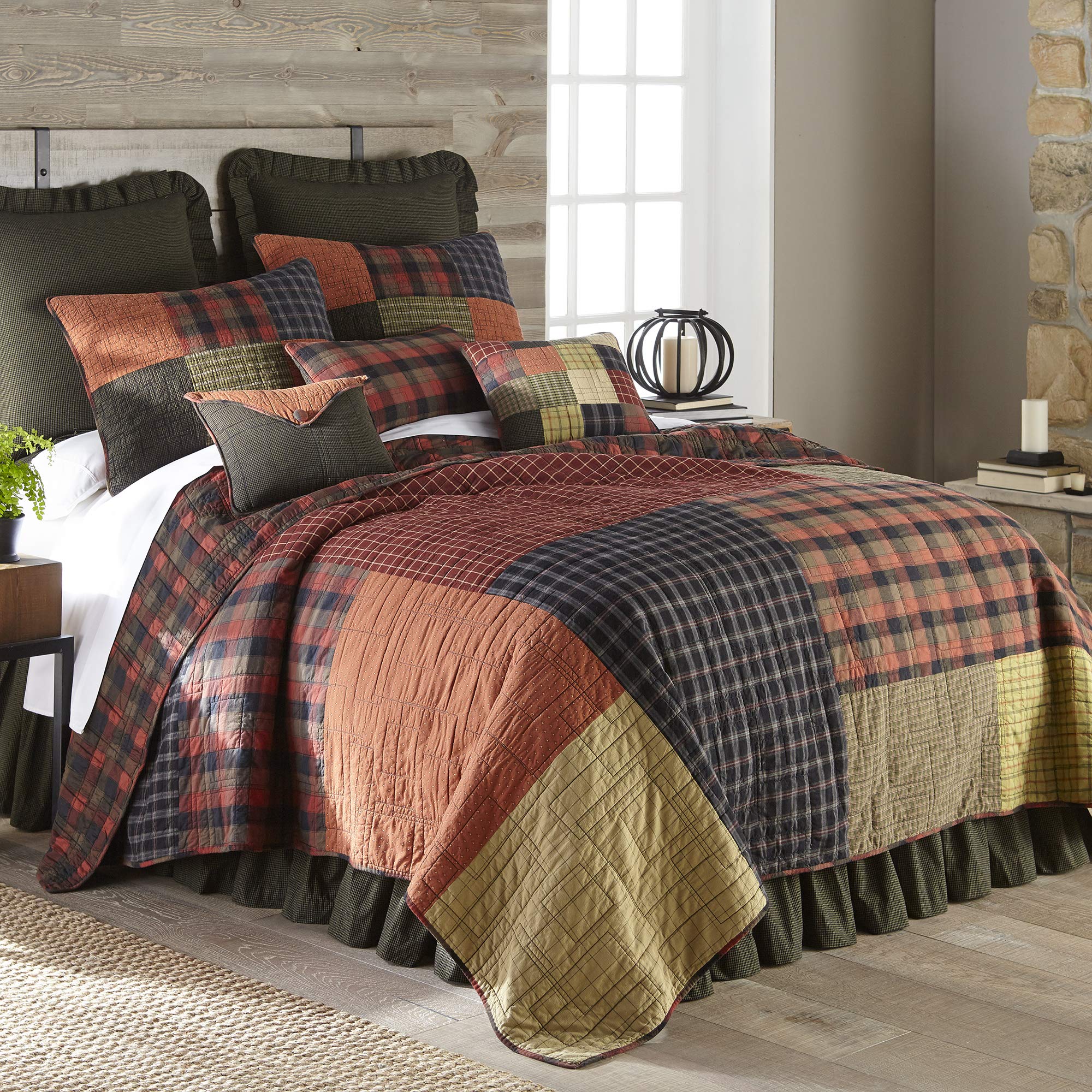 Woodland Cotton King Quilt Set - 3pc Lodge Bedding for Cozy Nights
