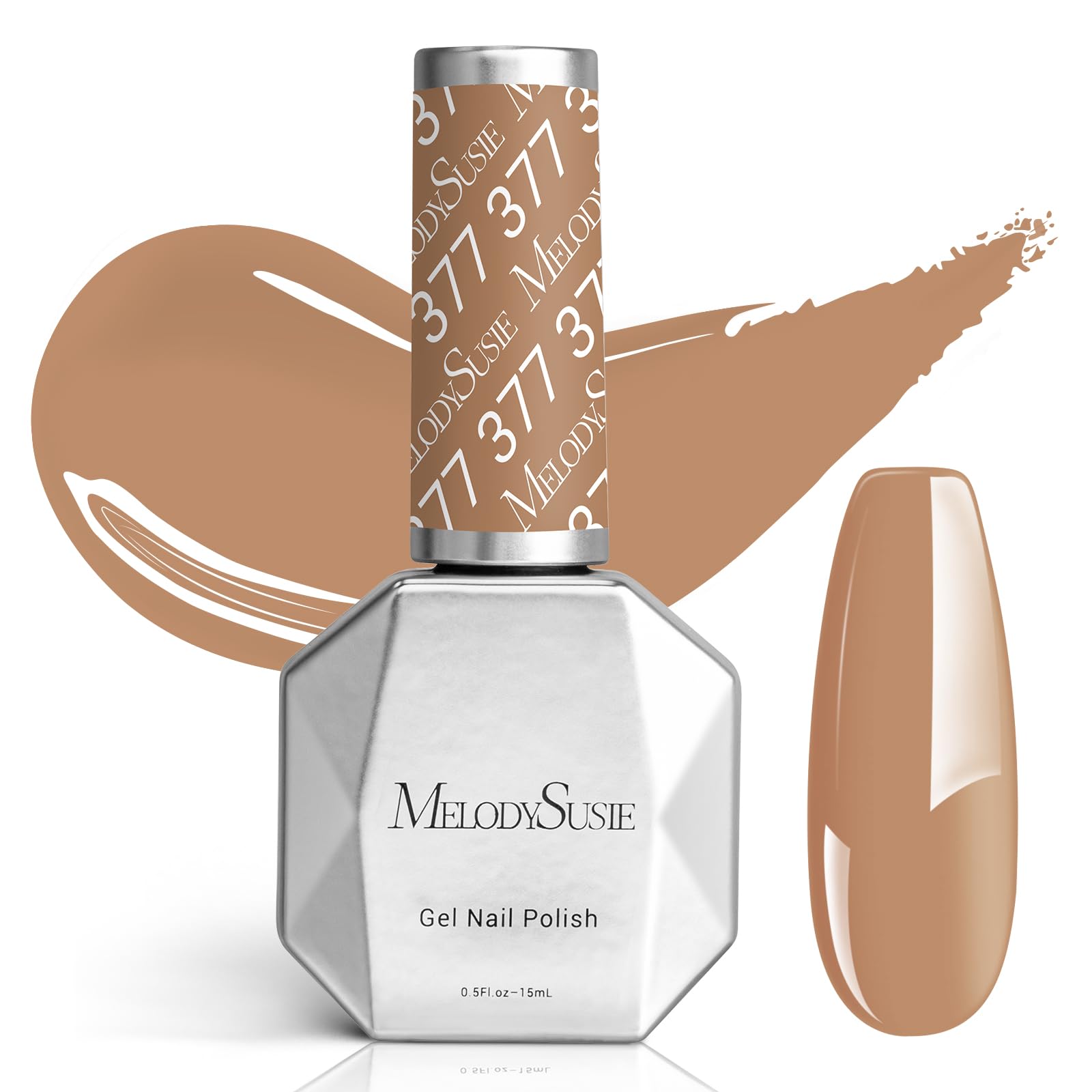 MelodySusie Nude Brown Gel Nail Polish - 0.5 fl oz Soak Off UV LED Gel Polish for Manicure, Salon & DIY Nail Art | Long-Lasting Beige Brown Nail Design for Women | Perfect for Home Use, Parties & Special Occasions