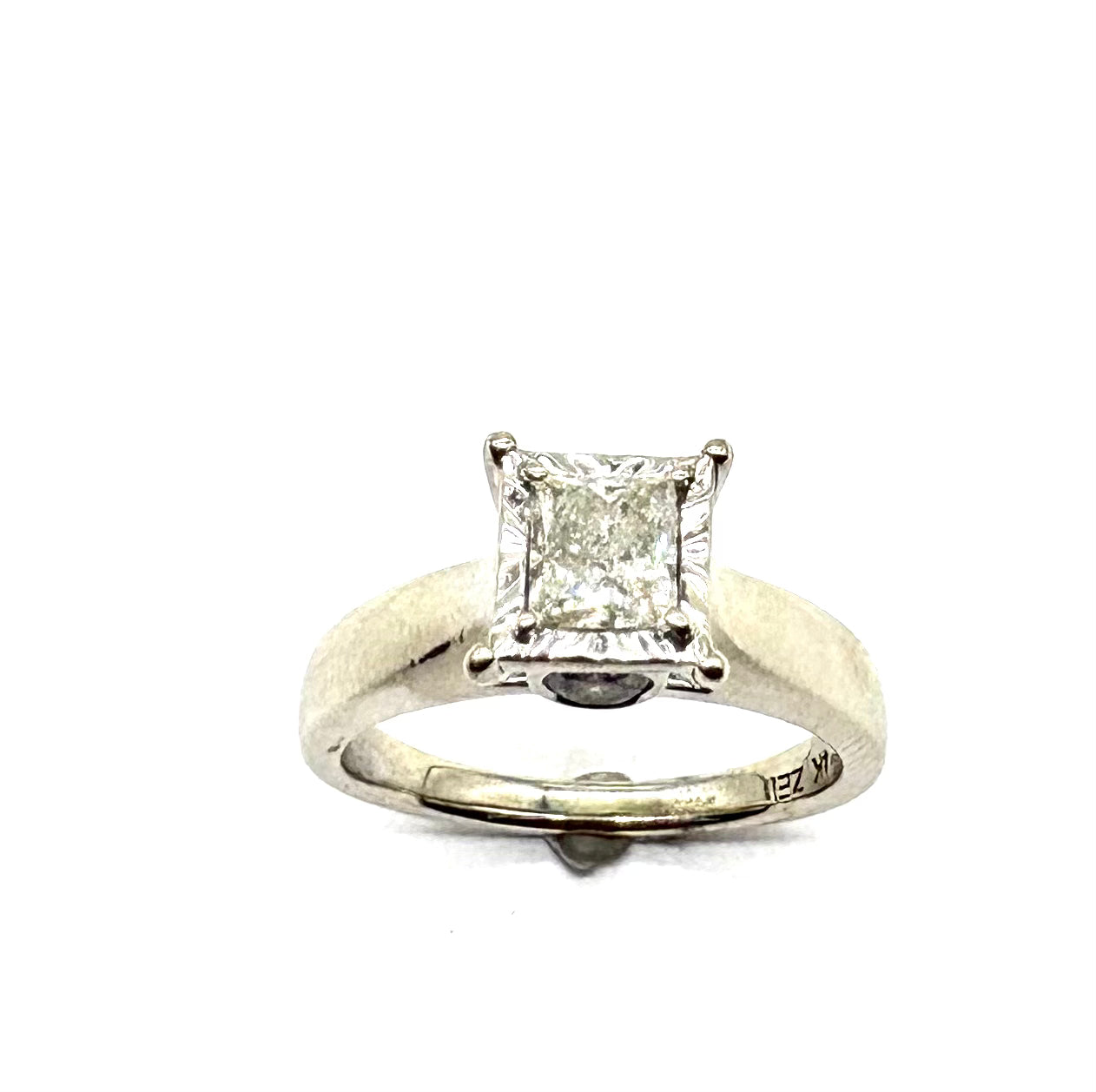 14K White Gold Diamond Cathedral Engagement Ring for Women - Elegant Wedding Band, Proposal Gift, Anniversary Jewelry