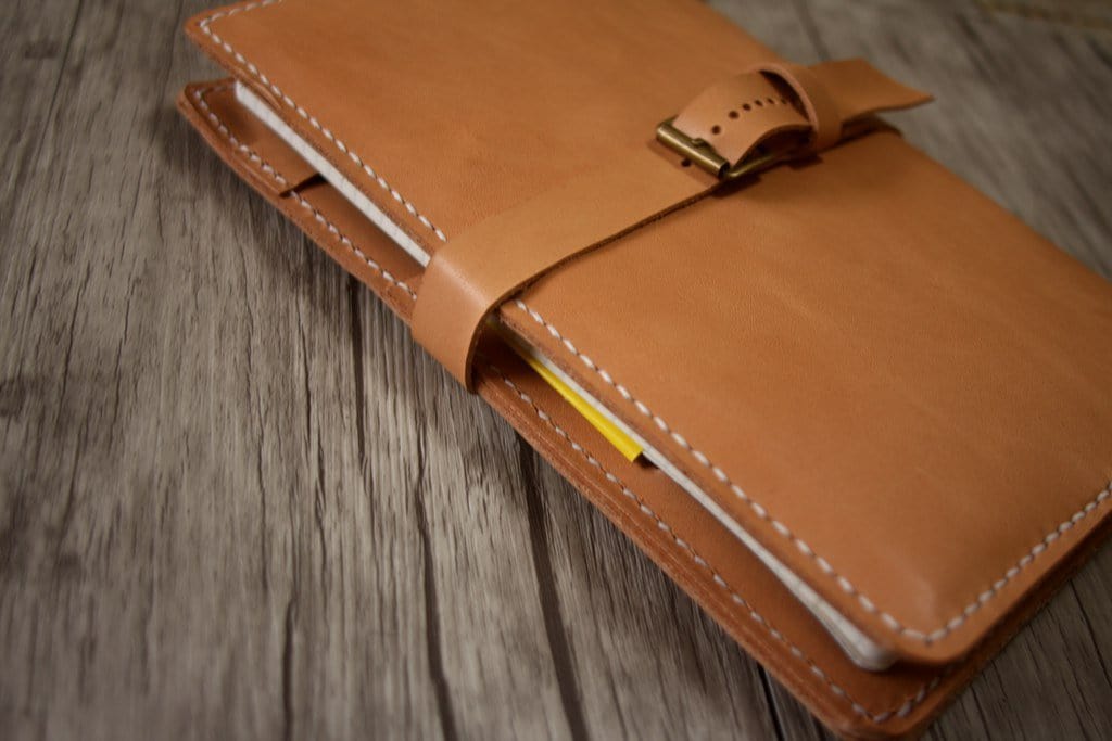 Premium Genuine Leather Custom Notebook Cover Holder - Personalized Journal & Planner Protector for Office, School & Travel Use