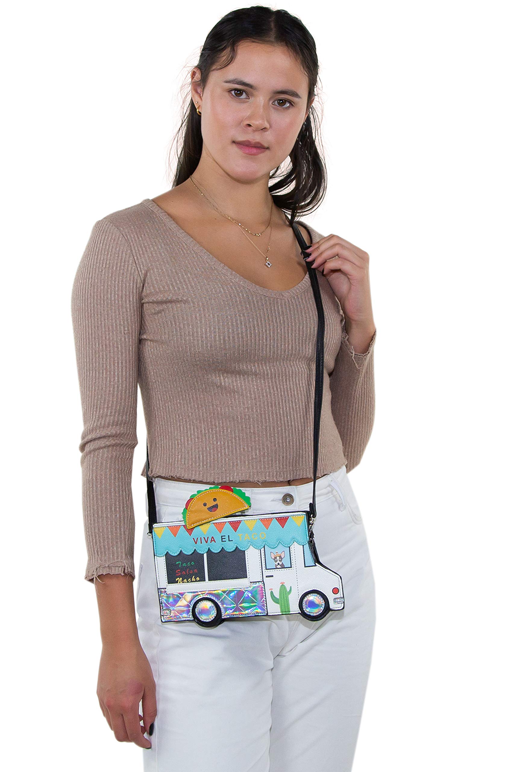 Stylish Taco Truck Crossbody Bag - Waterproof Vinyl Purse for Women | Perfect for Travel, Shopping & Casual Outings