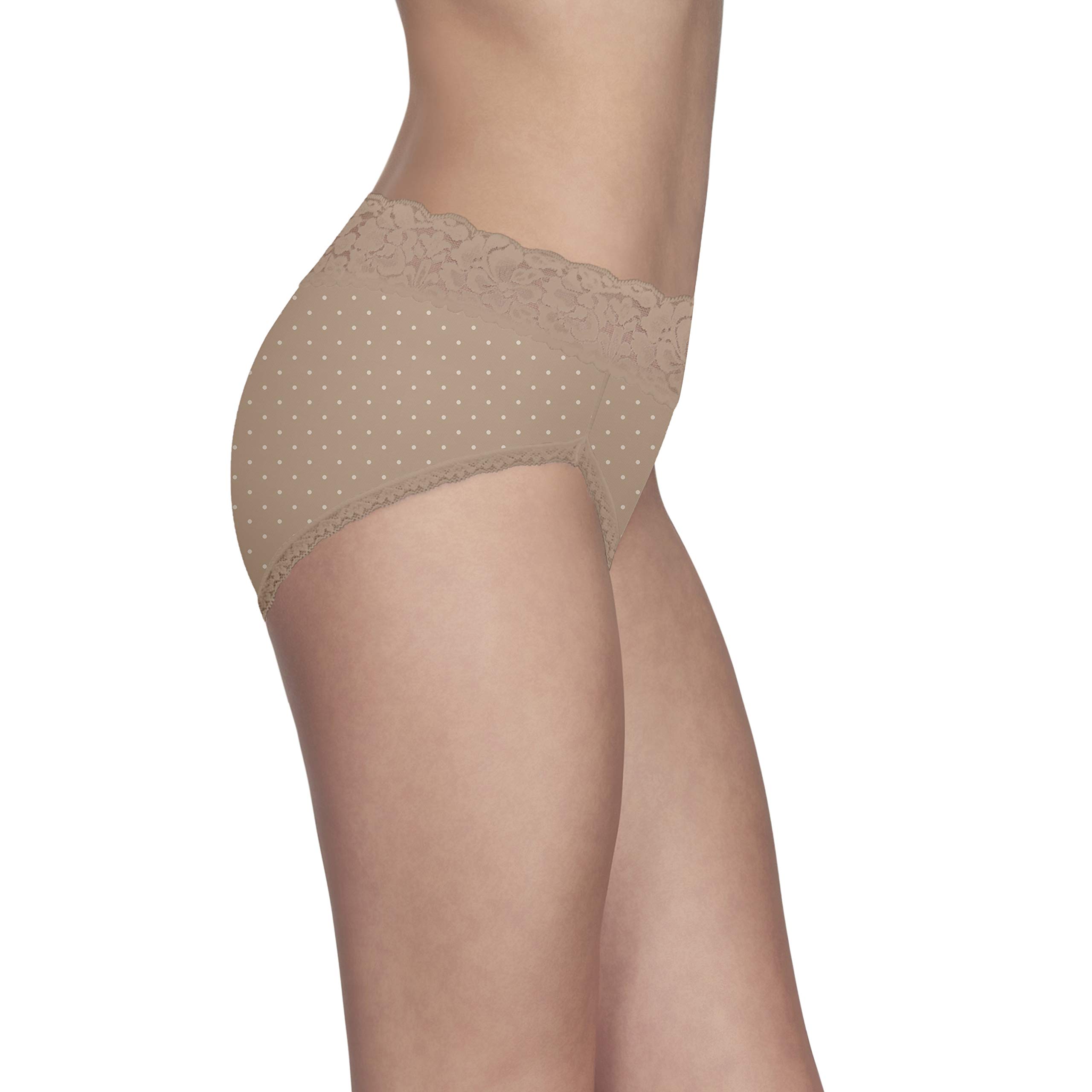 Vanity Fair Women's Comfortable Lace High Cut Panty 13280 - Soft Underwear for Everyday Wear, Work & Special Occasions