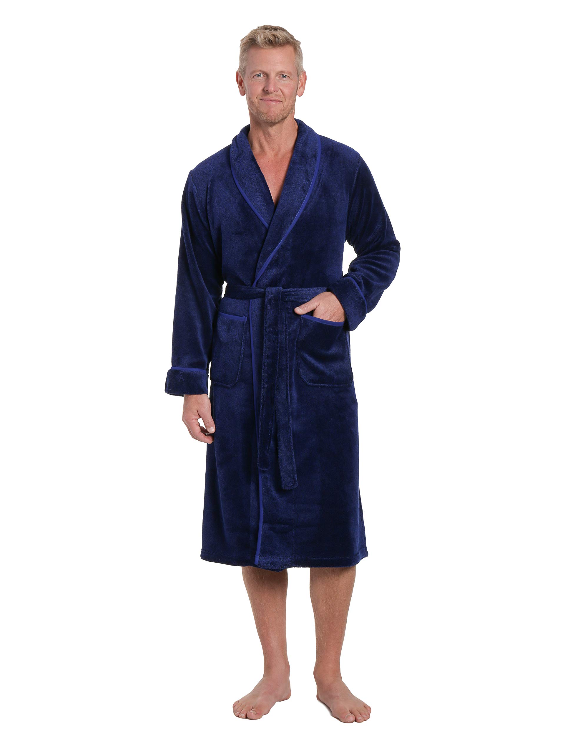 Premium Men's Fleece Robe - Soft Plush Bathrobe for Men | Cozy Lounge Wear for Home, Spa & Relaxation