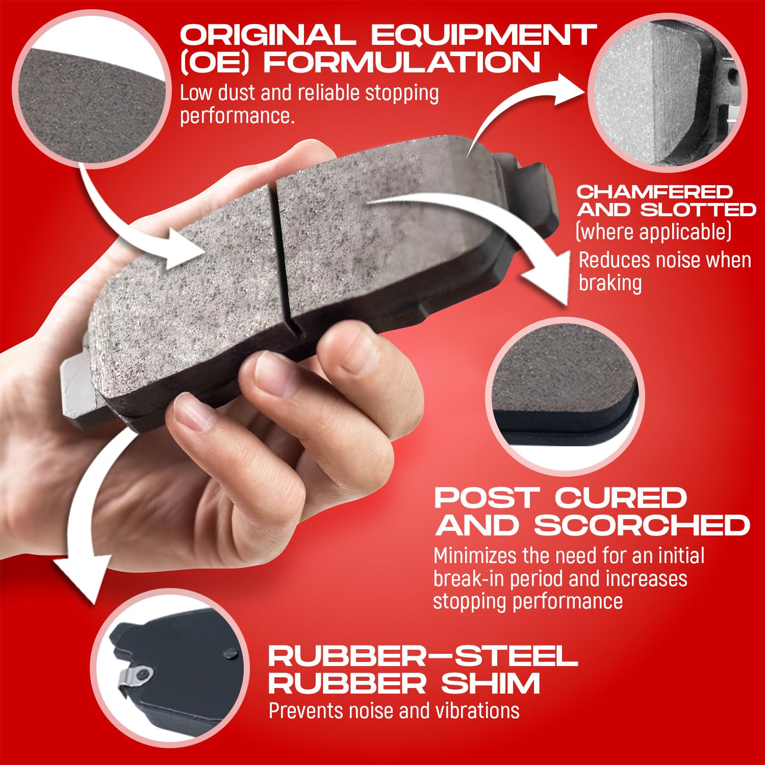 R1 Concepts Premium Front & Rear Brake Pads and Rotors Kit - CEB.72005.04 | High-Performance Braking System for Cars, Trucks & SUVs | Perfect for Daily Commuting, Highway Driving & Towing
