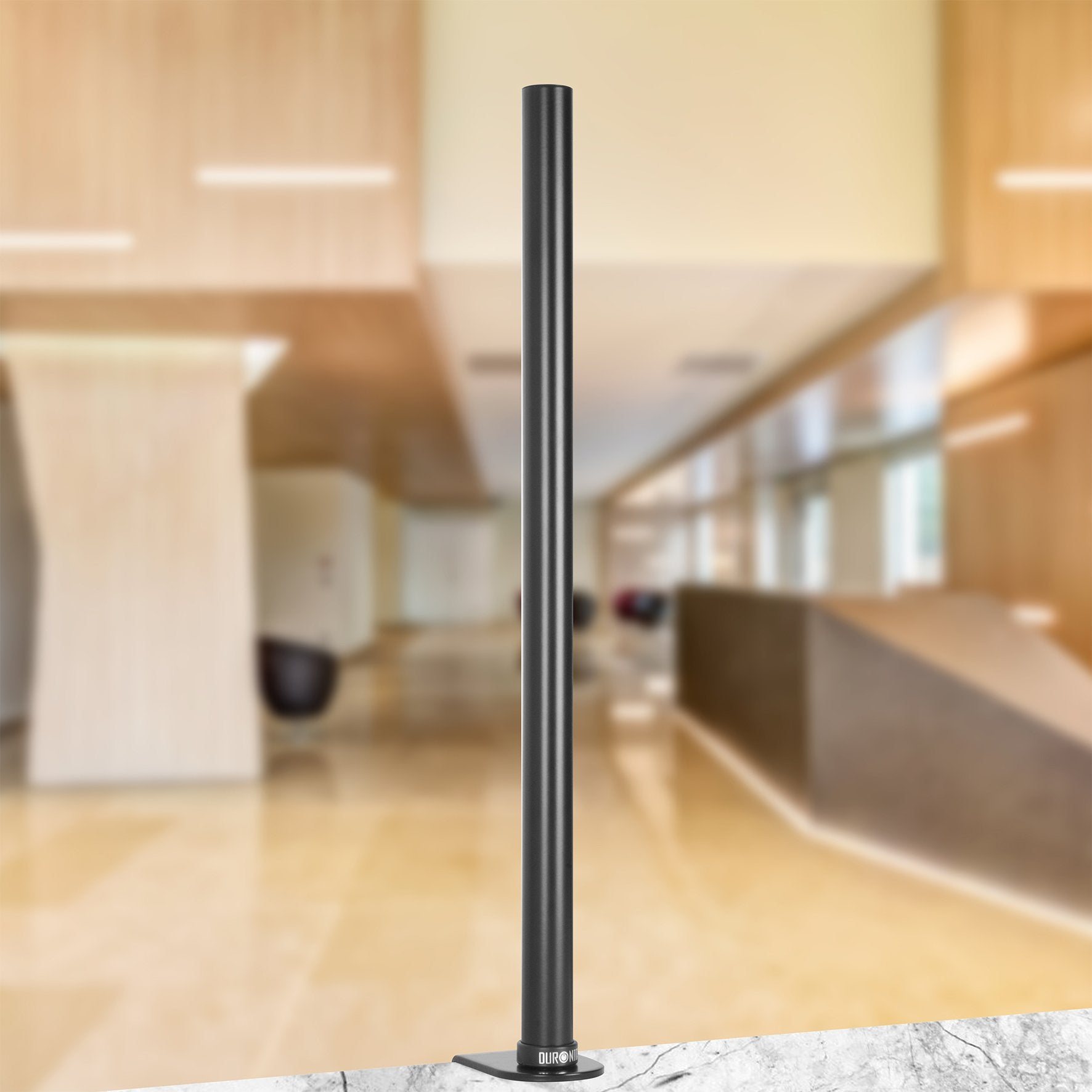 Duronic DM15 DM25 DM35 60cm Black Monitor Pole | Steel Desk Mount Arm Extension | 600mm Length 32mm Diameter with Clamp | Perfect for Multi-Monitor Setup & Ergonomic Workstations