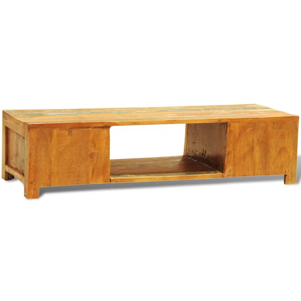 Rustic Reclaimed Wood TV Stand with 2 Doors - Vintage Style Entertainment Center for Living Room, Bedroom & Home Theater