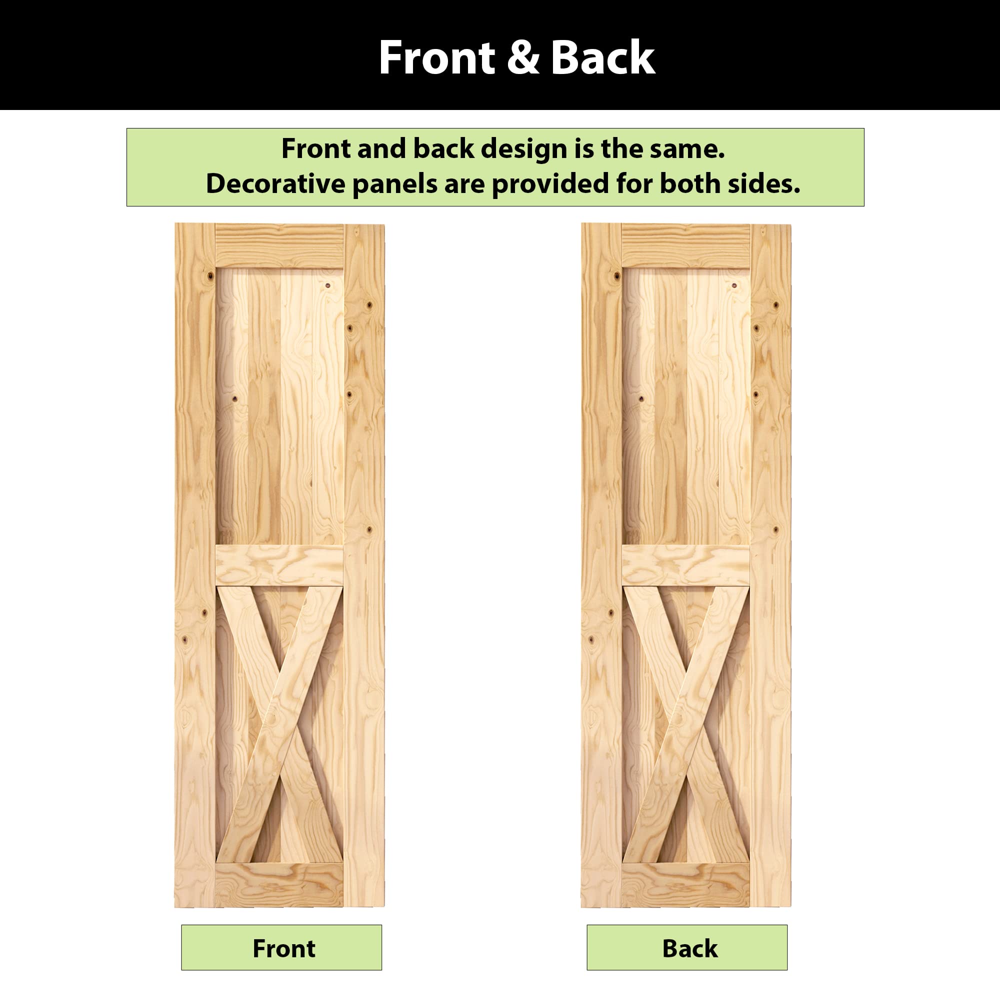 Homacer Black Rustic Non-Bypass Sliding Barn Door Hardware Kit - Single Door System for 30