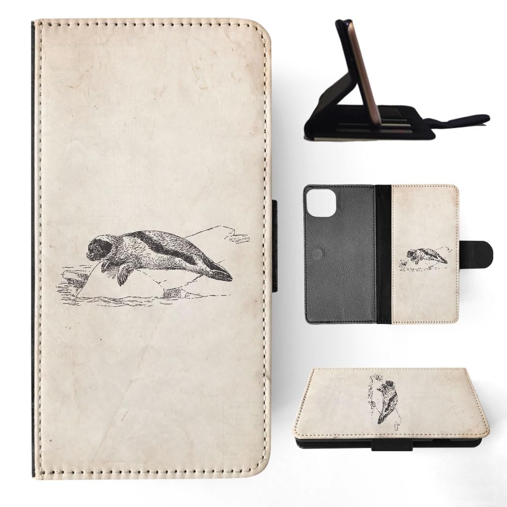 Greenland-Seal Flip Wallet Phone Case for Apple iPhone 15 Plus - Slim RFID Blocking Leather Cover with Card Slots | Perfect for Everyday Use, Travel & Business Meetings