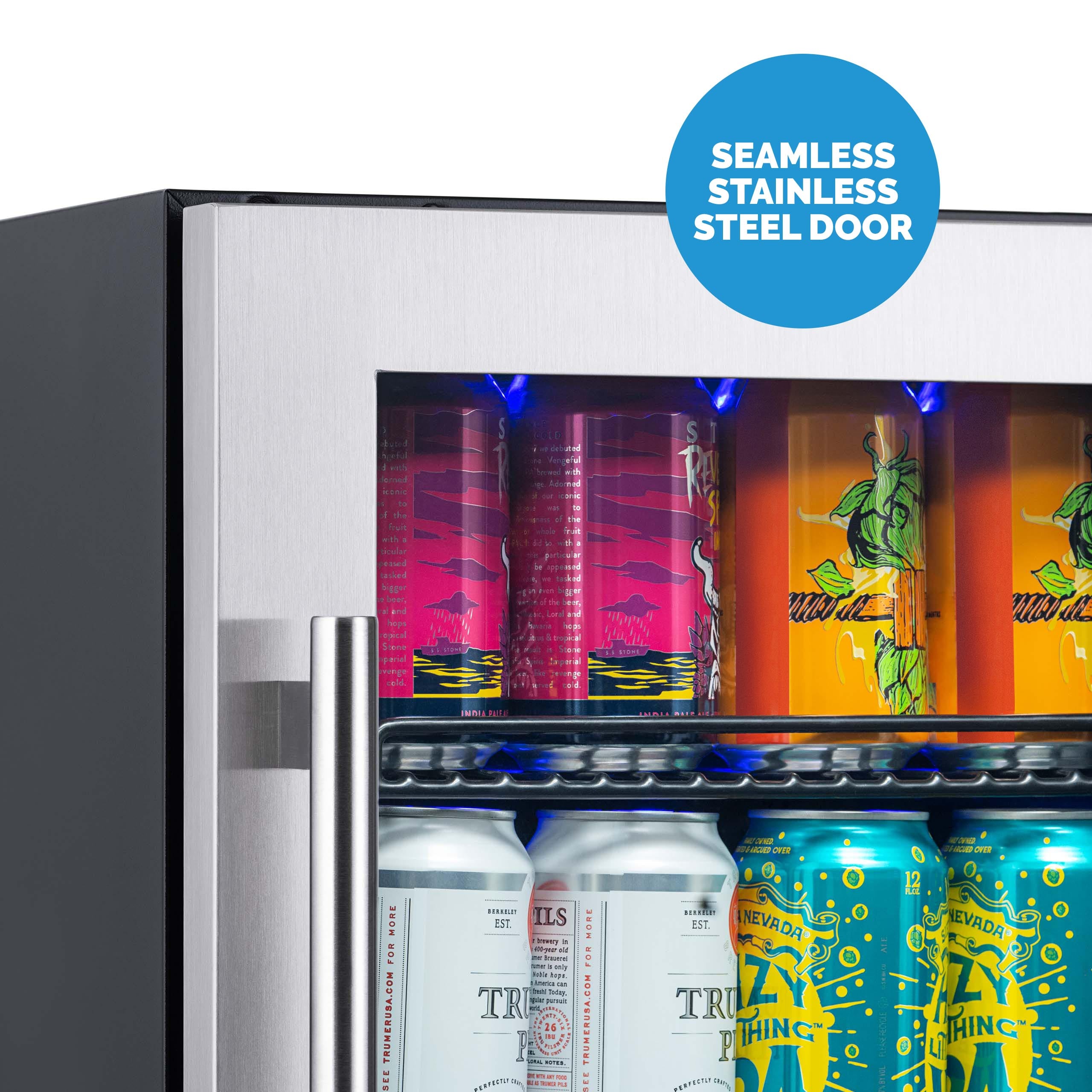 Newair® 48 Can 9 Bottle Built-in Dual Zone Beverage Refrigerator - Perfect for Home Bar, Office, or Man Cave Drinks Storage