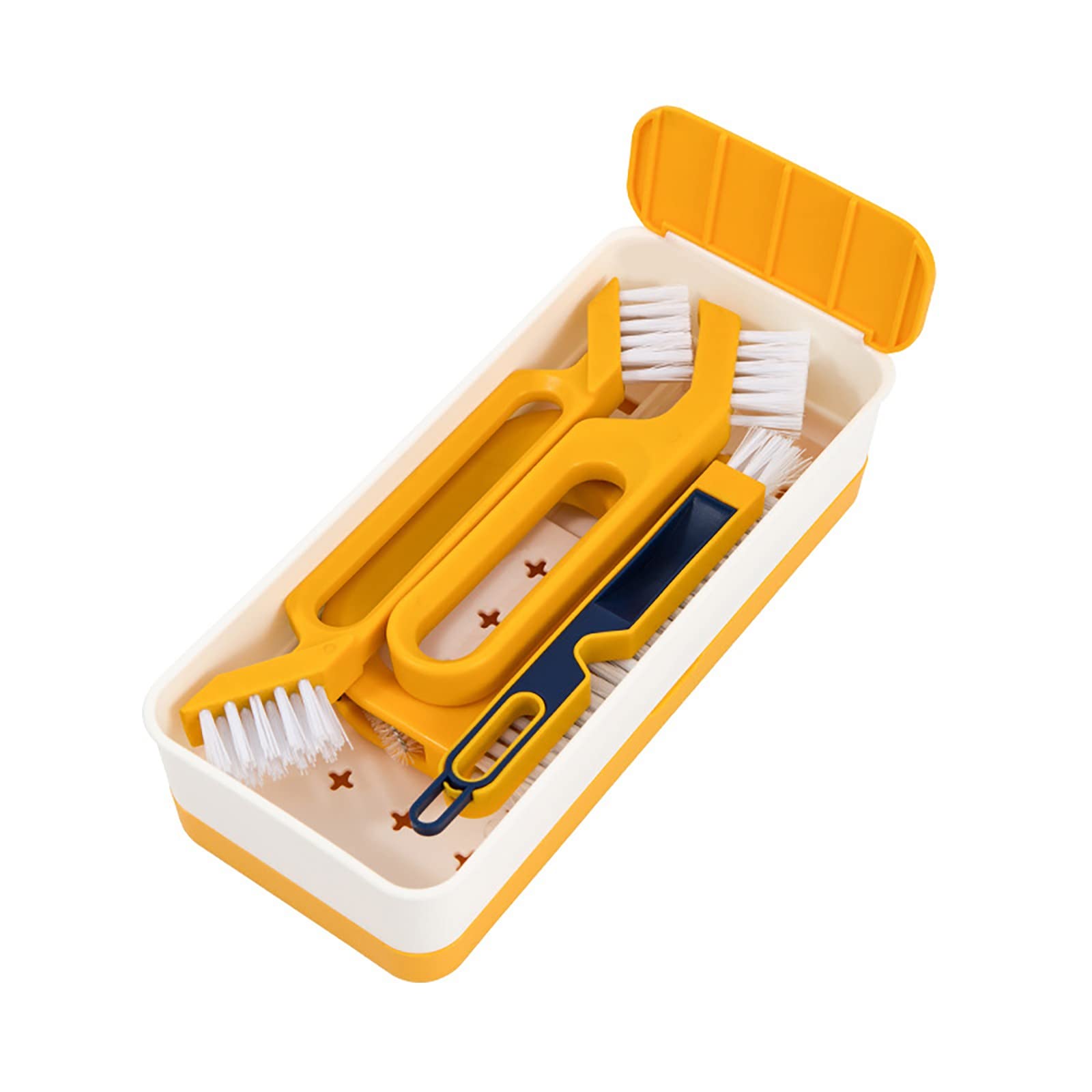 **Multifunctional Silicone Cleaning Brush for Kitchen, Bathroom, Countertop, Floor & Windows - Dish Scrubber & Scraper - Gray & Yellow (One Size) - Perfect for Tough Stains, Grime & Daily Cleaning**