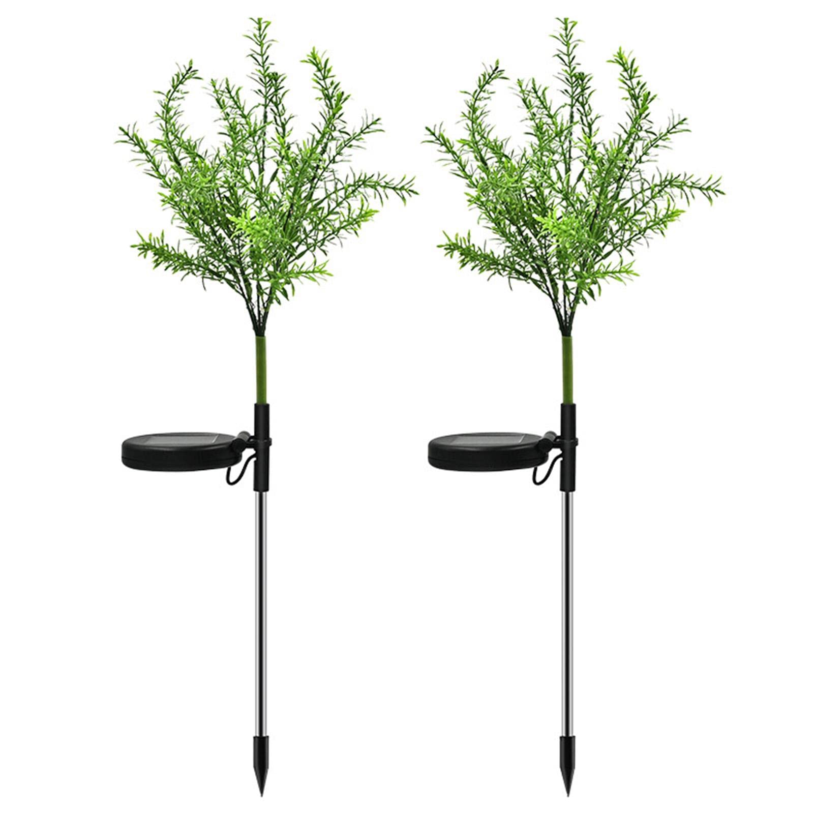 Solar Christmas Tree Lights - 2 Pack Color Changing Garden Decor for Outdoor Holiday