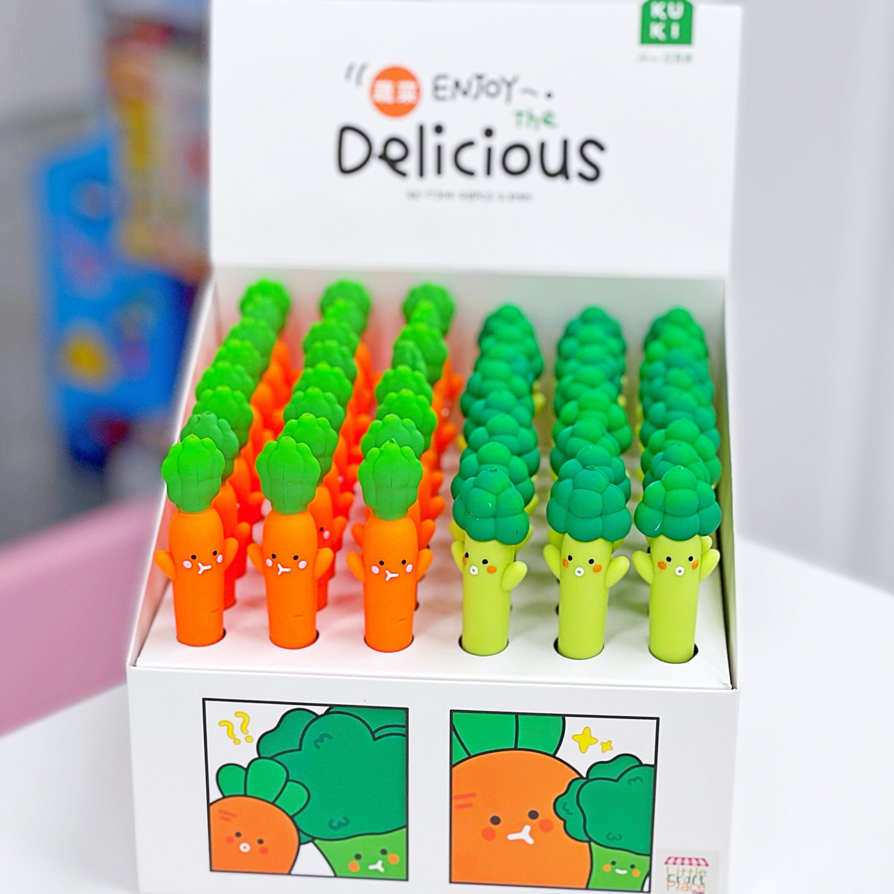 Organic Broccoli & Carrot Gel Pens - 12 Pack Vibrant Colored Pens for Journaling, Note Taking, Coloring & School Supplies - Perfect for Students, Artists & Office Use