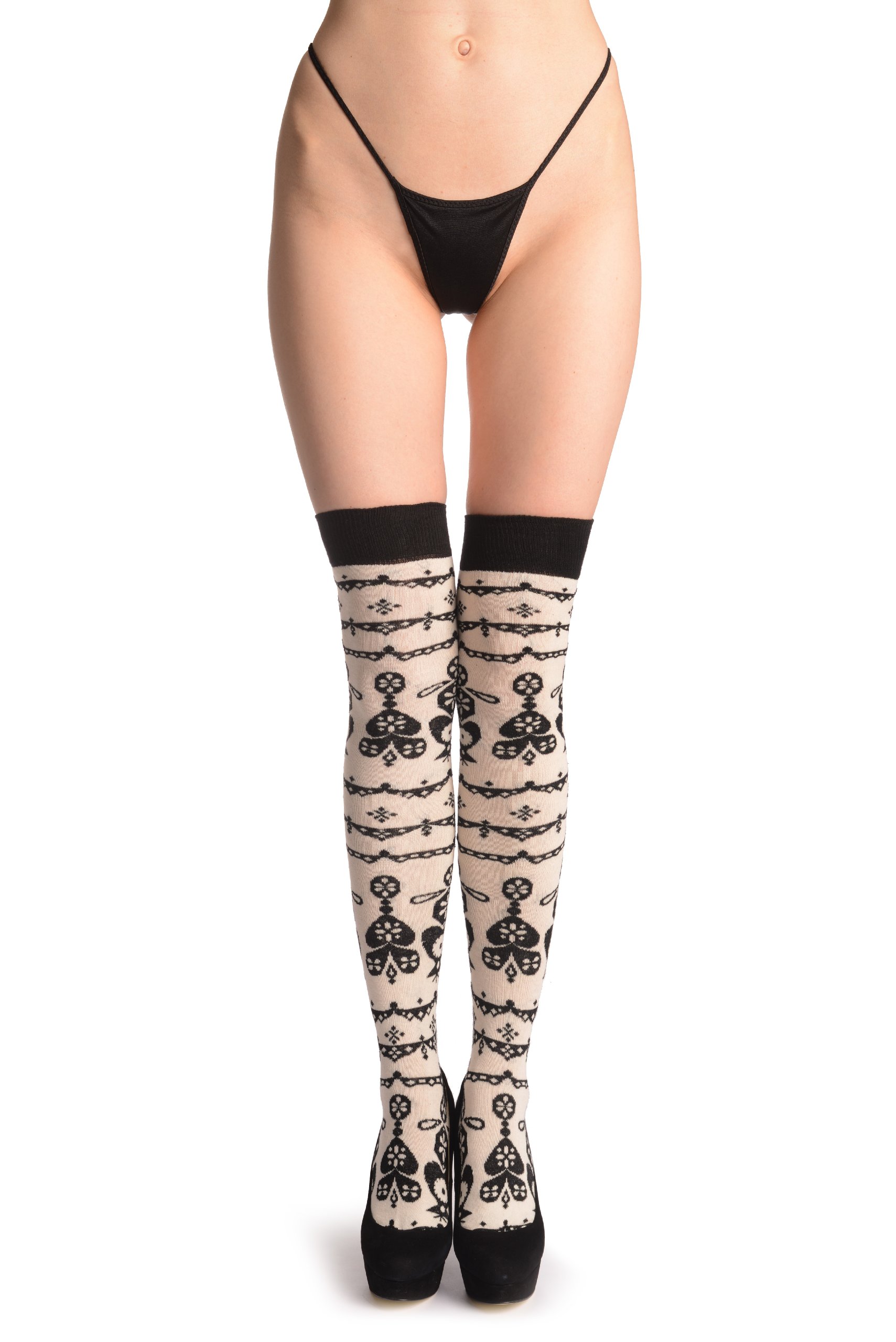 LissKiss Fairisle Christmas Tree Over The Knee Socks - Holiday Knit Thigh High Stockings for Women - Perfect for Christmas Parties, Winter Outfits & Cozy Home Decor