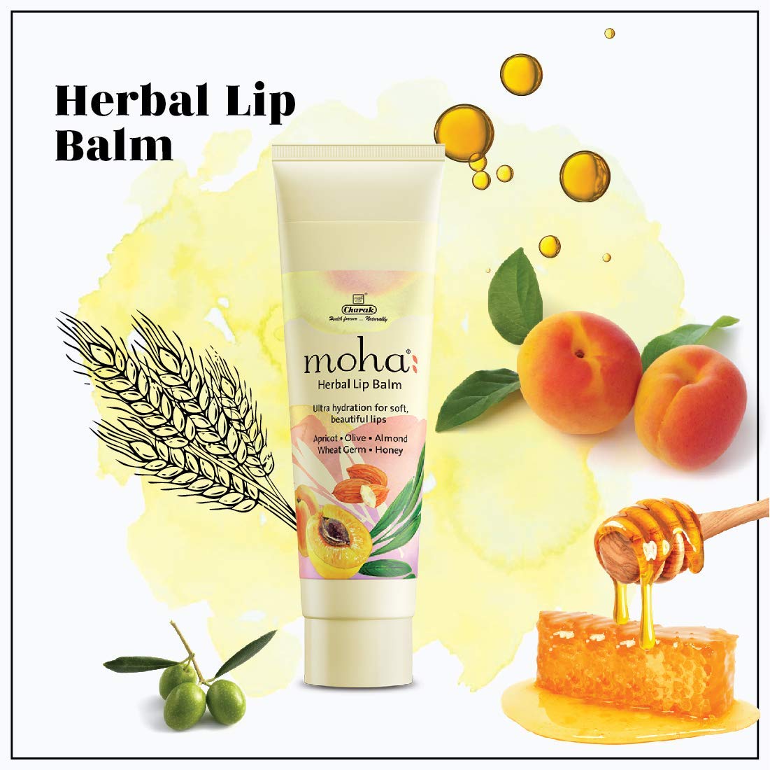 Organic Herbal Lip Balm with Vitamin E - Natural Moisturizer & SPF Protection for Dry, Chapped Lips - Pack of 4 (10g Each) | Perfect for Daily Hydration, Outdoor Activities & Winter Lip Care