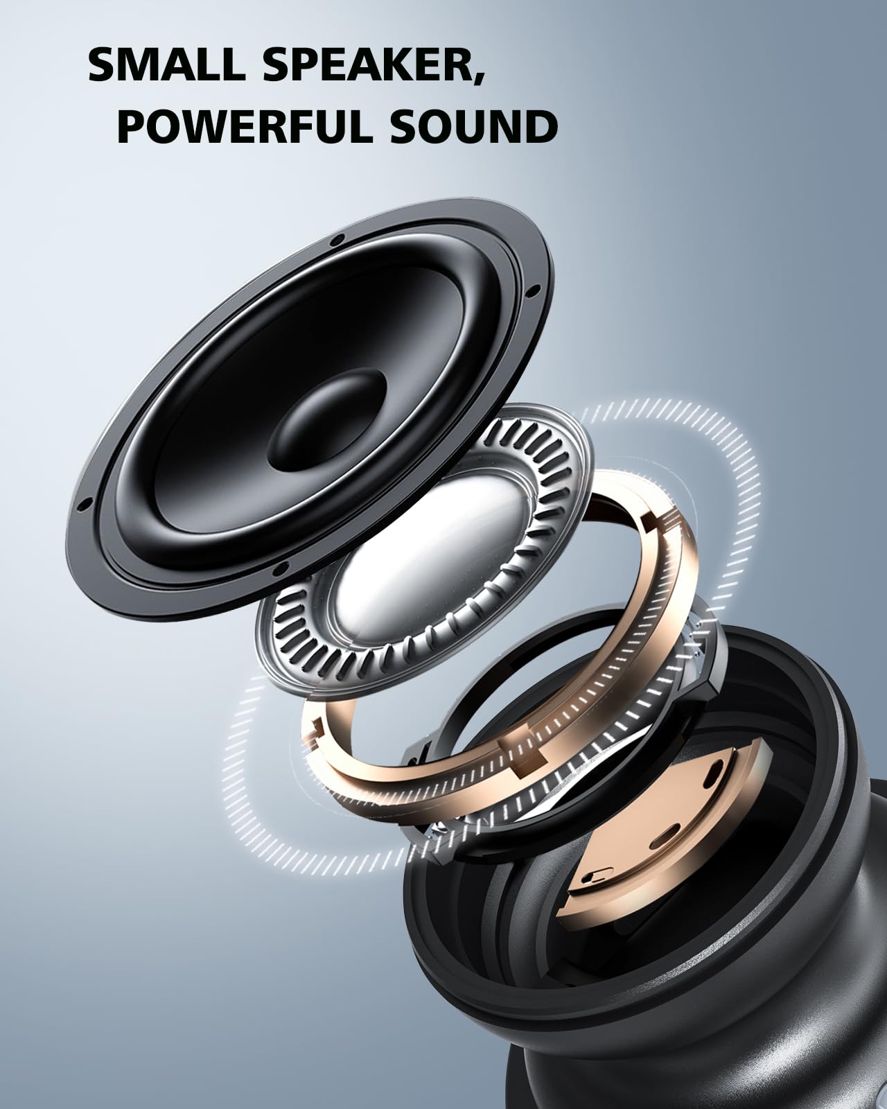 EWA A117 Mini Portable Wireless Bluetooth Speaker with Magnetic Base - Powerful Sound, Easy Metal Surface Attachment, Magsafe & iPhone 15/14/13/12 Pro/Max Compatible - Perfect for Home, Office, Travel & Outdoor Adventures