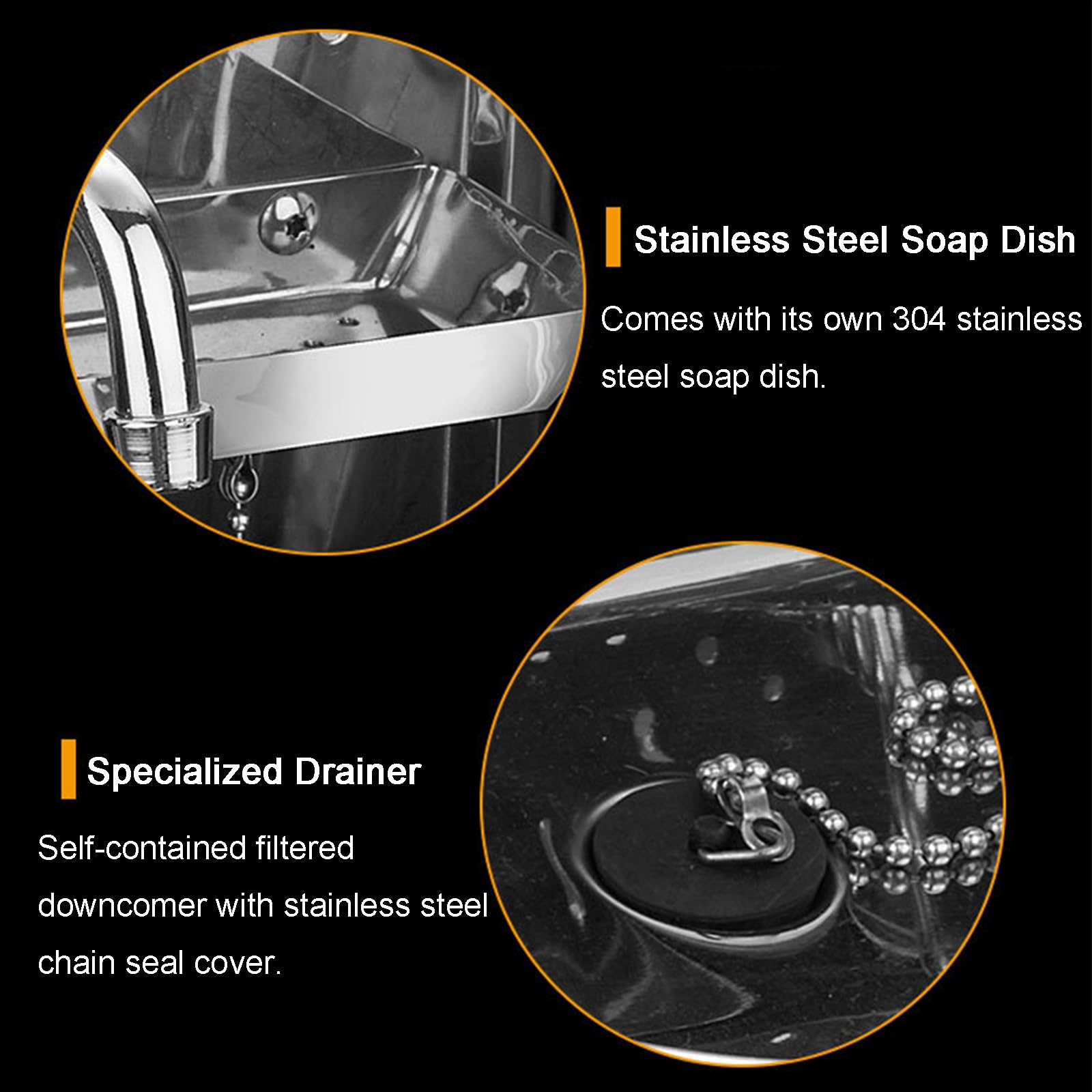 Stainless Steel Wall Mount Folding Sink with Cold Water Faucet - Compact Hand Wash Basin for RV, Caravan, Bar & Outdoor Kitchen (37x39x37.5cm) - Perfect for Camping, Tiny Homes & Off-Grid Living