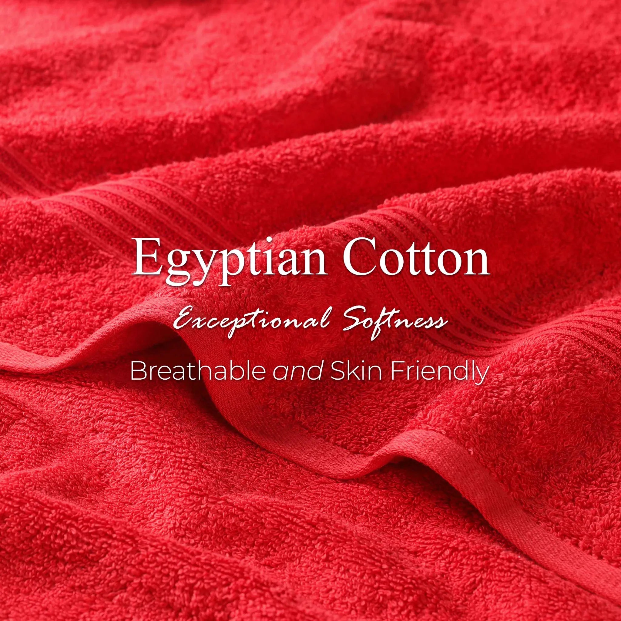 Premium 100% Egyptian Cotton Plush Hand Towels - Ultra Soft & Absorbent Bath Towel Set of 8 for Bathroom, Kitchen & Spa Luxury (24x16 Inches)