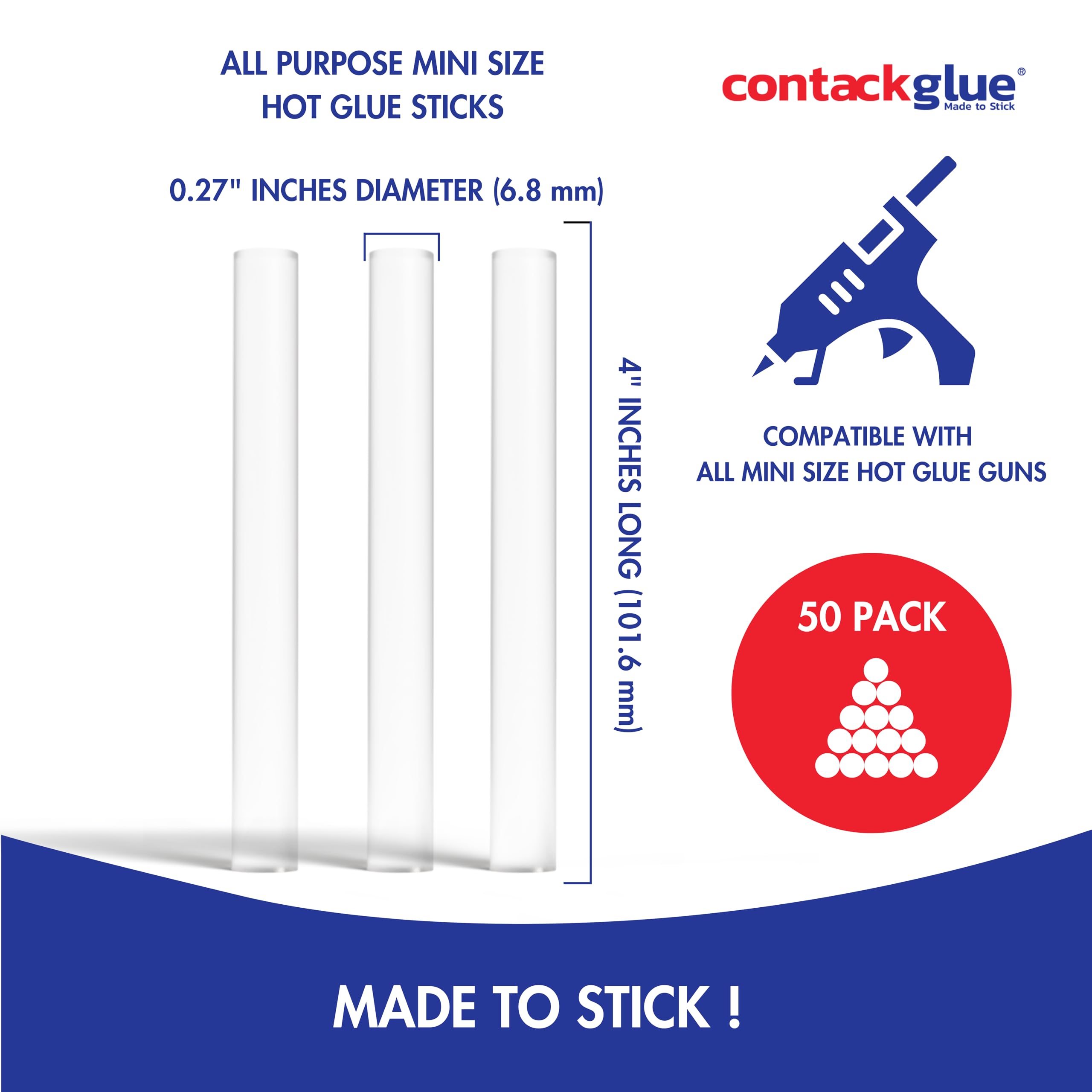 50-Pack Mini Hot Glue Sticks 4