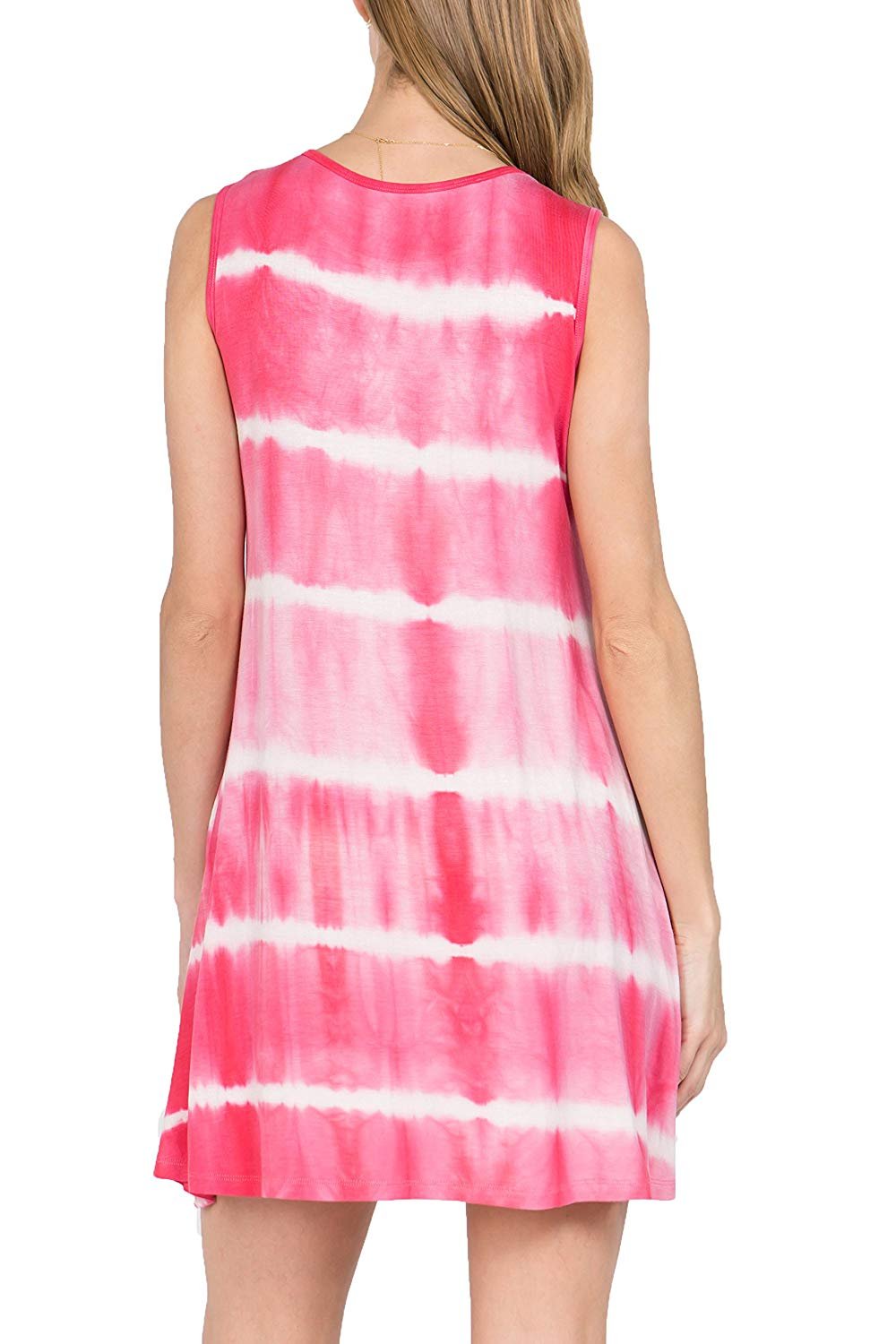YELETE Women's Tie-Dye Knit Swing Dress with Pockets - Casual Summer Boho Maxi Dress for Beach, Vacation & Everyday Wear