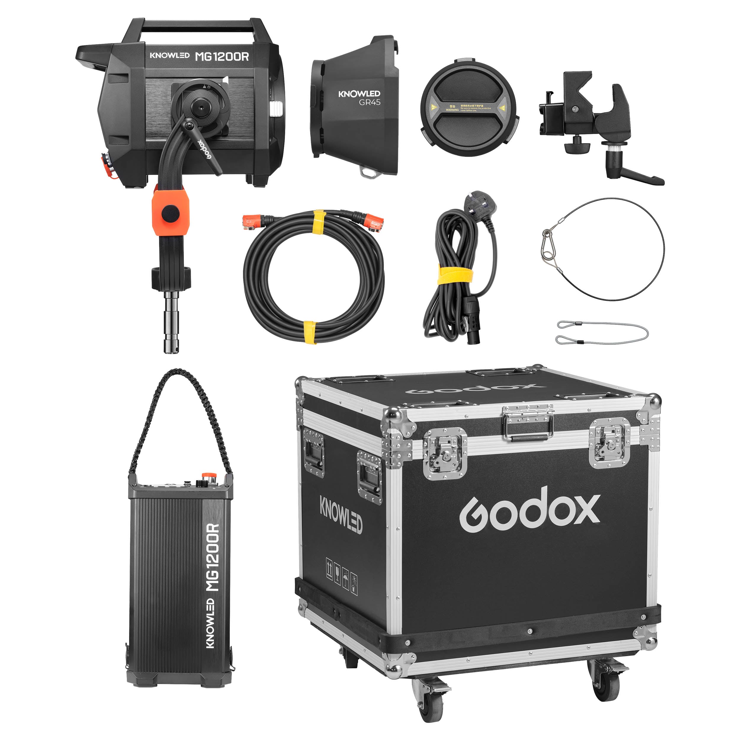 KNOWLED MG1200R RGB LED Video Light - Professional Cine Lighting Kit with Flight Case & K3 Accessories for Film, Photography, and Studio Production