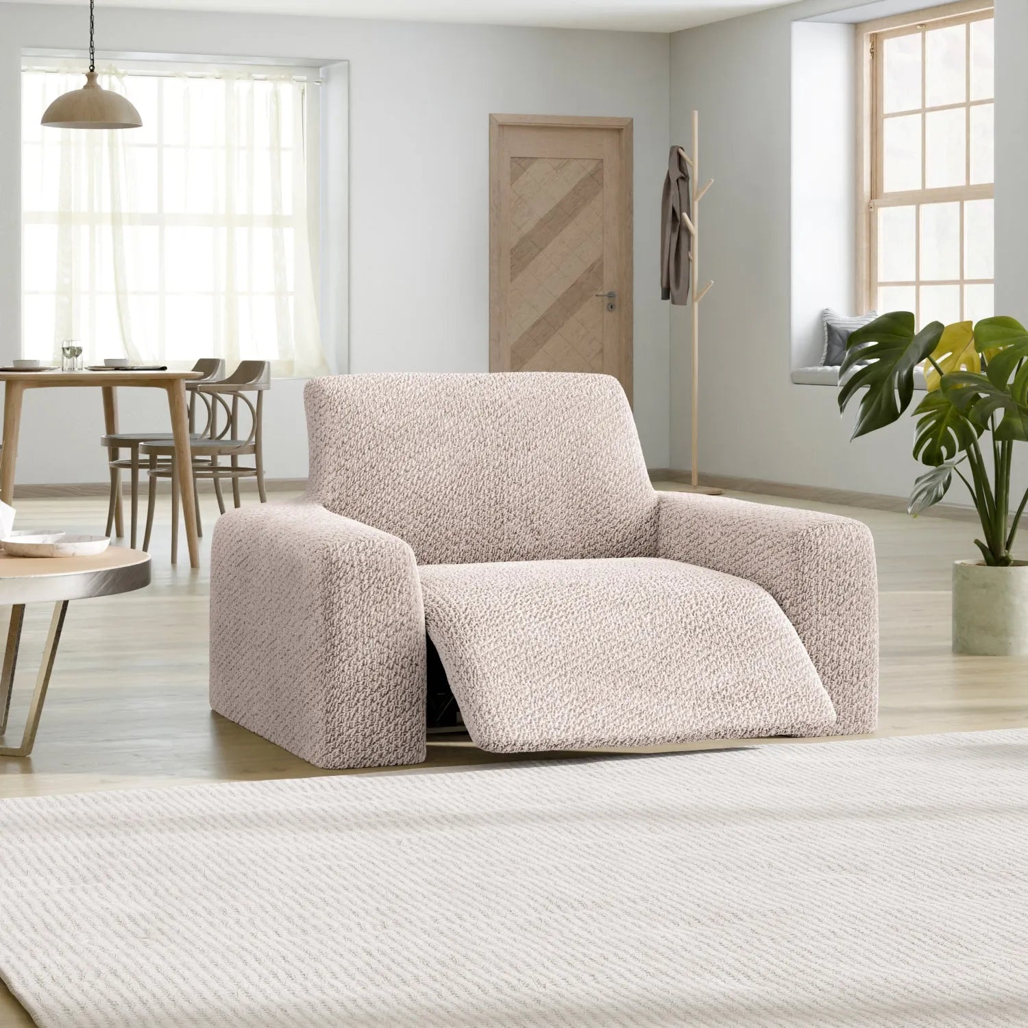 Velvet Reclining Armchair Slipcover - Soft Stretch Fabric Cover for Living Room, Bedroom, or Office - Easy to Install & Machine Washable