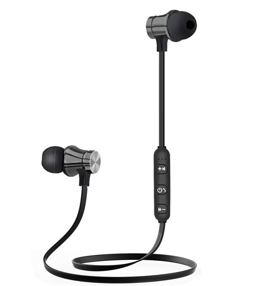 Wireless Bluetooth Headphones with Microphone - Extra Bass In-Ear Earbuds for Gym, Running, Workout & Outdoor Sports - Neckband Design (Black) | Perfect for Commuting, Travel & Daily Use