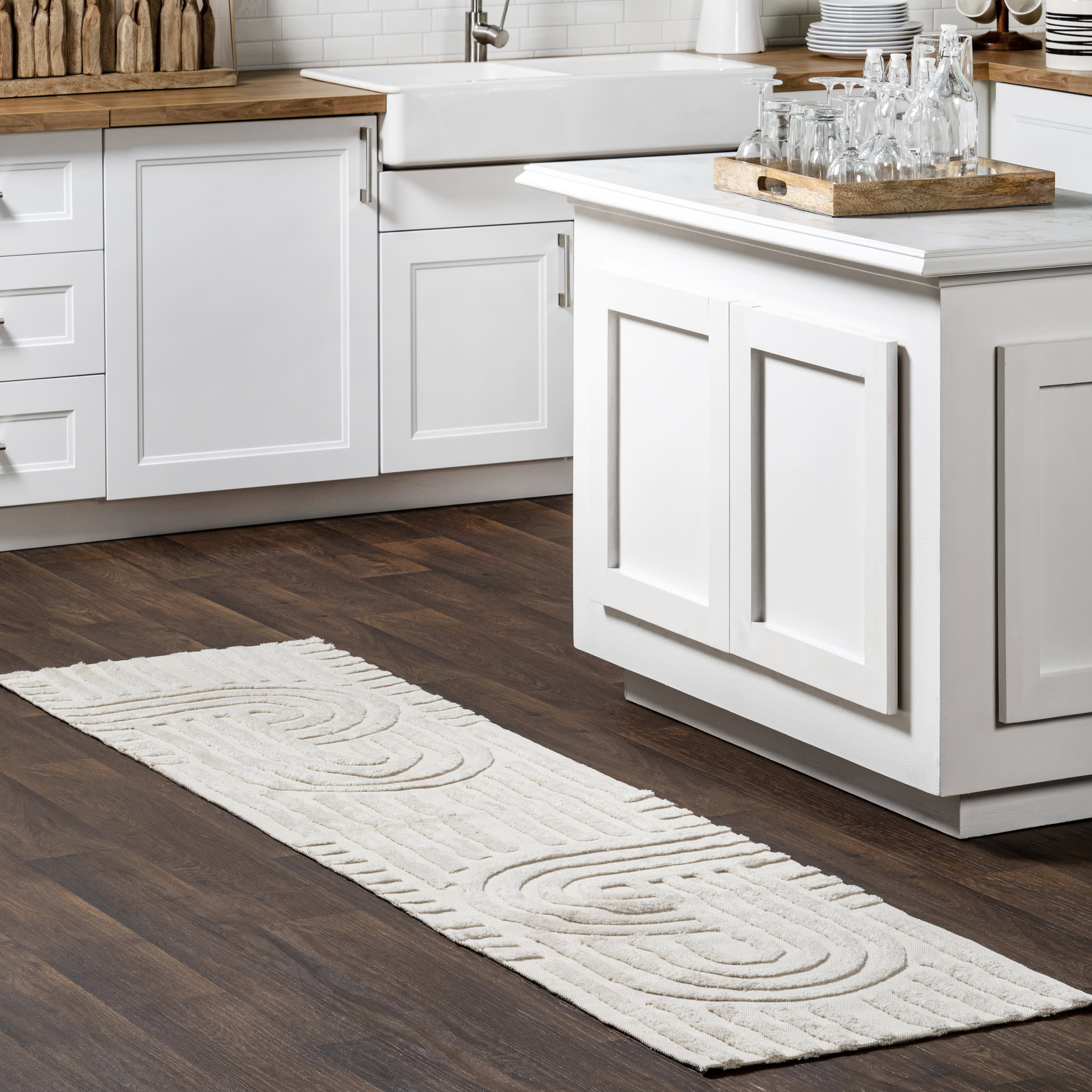 Stylish Ivory Textured Area Rug for Living Room, Bedroom & Office - Downtown Collection | Soft & Durable Home Decor