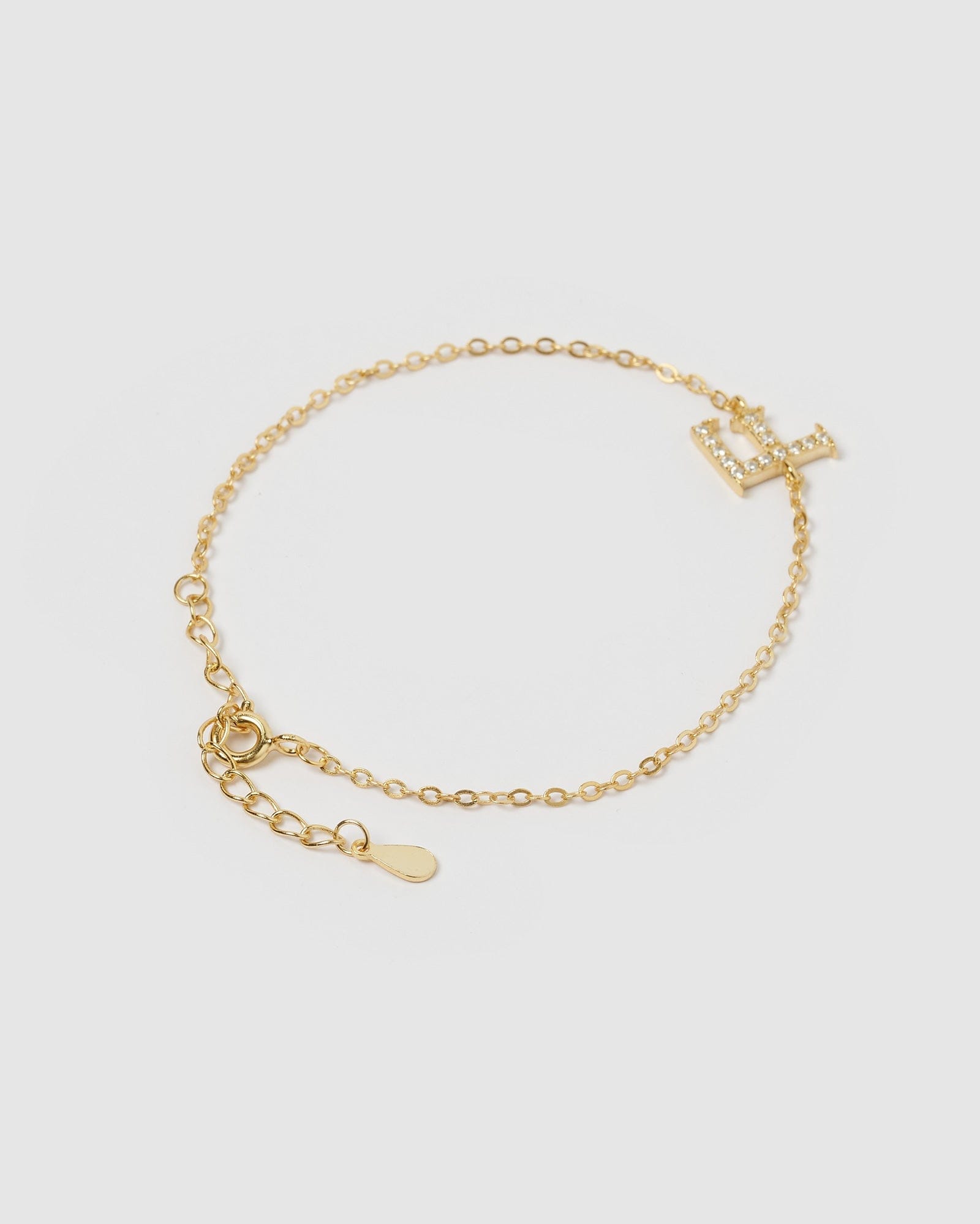 Izoa Crystal Letter F Bracelet - Gold Plated Initial Charm Jewelry for Women, Gift for Her, Birthday, Anniversary, Valentine's Day - Perfect for Everyday Wear & Special Occasions
