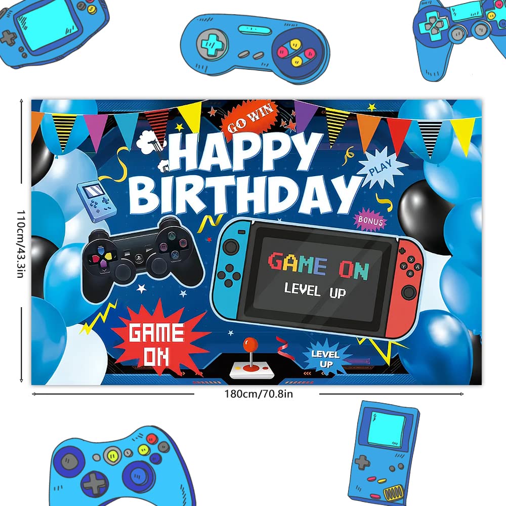 Video Game Birthday Backdrop - 6x3.6ft Gaming Theme Party Decor for Kids, Boys & Girls | Perfect for Gaming Birthday Parties, Streamer Backgrounds & Esports Events