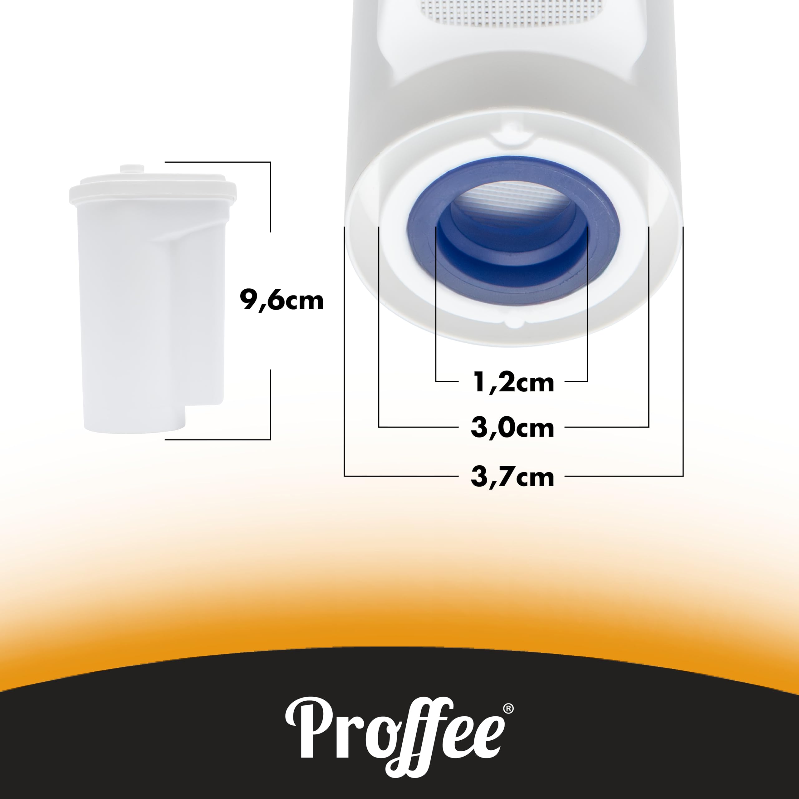 Proffee Itras | 6-Pack Water Filters Compatible with Siemens EQ Series, Bosch Series 2 & 8, Gaggenau 200 & 400 Automatic Coffee Machines - Replaces Brita Intenza Cartridge | Made in Italy | Perfect for Home & Office Coffee Brewing