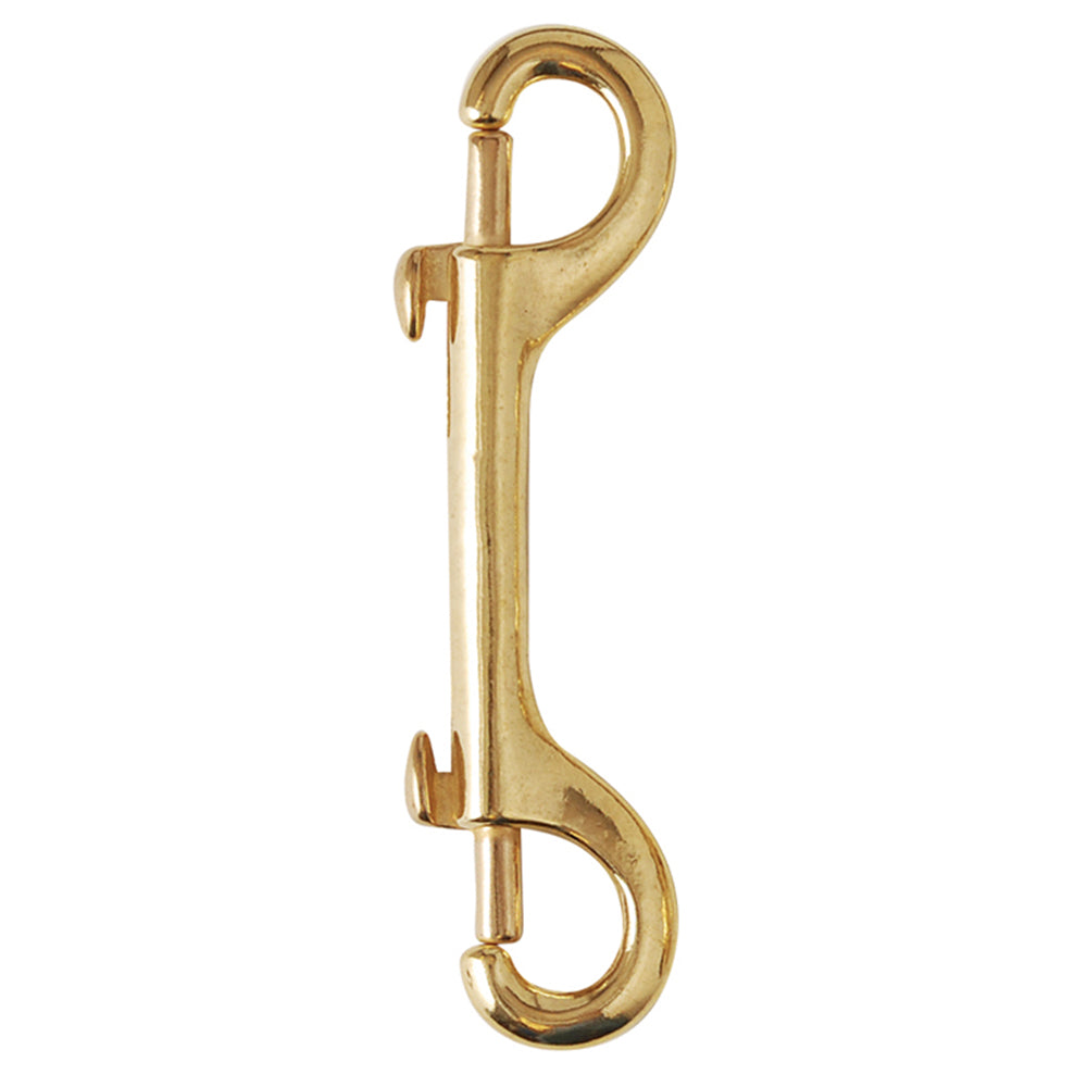 4 Pack Solid Brass Double End Snap Hook for Horse Tack - Durable Hardware for Bridles, Saddles, and Leather Straps - Perfect for Equestrian Gear and DIY Leather Crafting