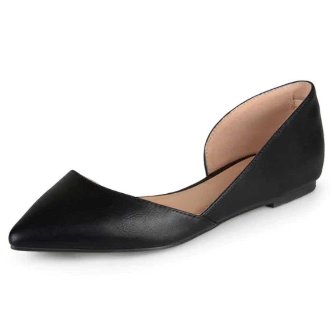 Journee Women's Cortni Flats - Comfortable Ballet Shoes for Work, Walking & Casual Wear | Slip-On Loafers for Women | Lightweight & Breathable