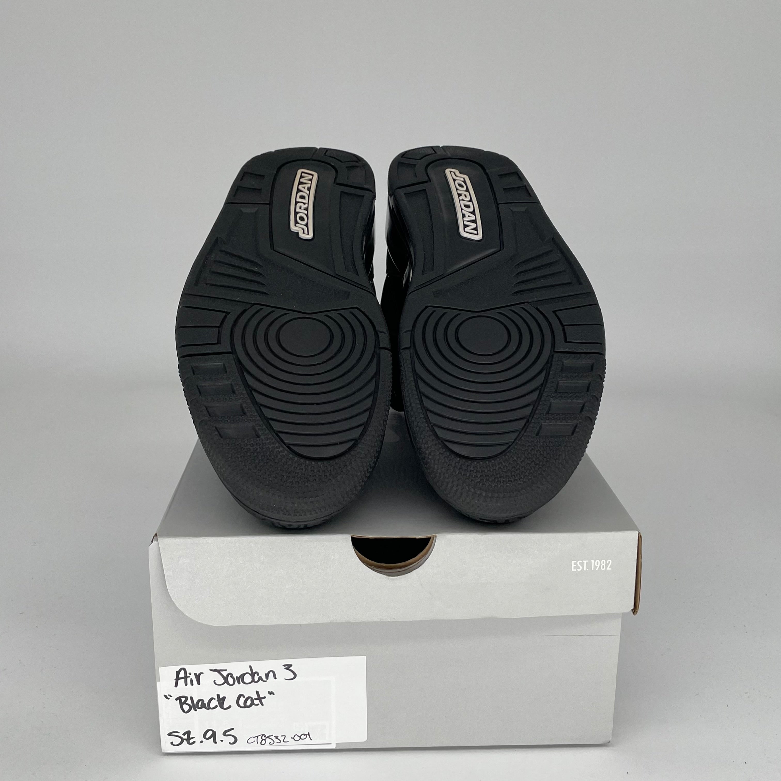 Air Jordan 3 Retro 'Black Cat' Men's Basketball Shoes Size 9.5 - Style CT8532-001 | Perfect for Streetwear, Sneaker Collecting & Casual Wear