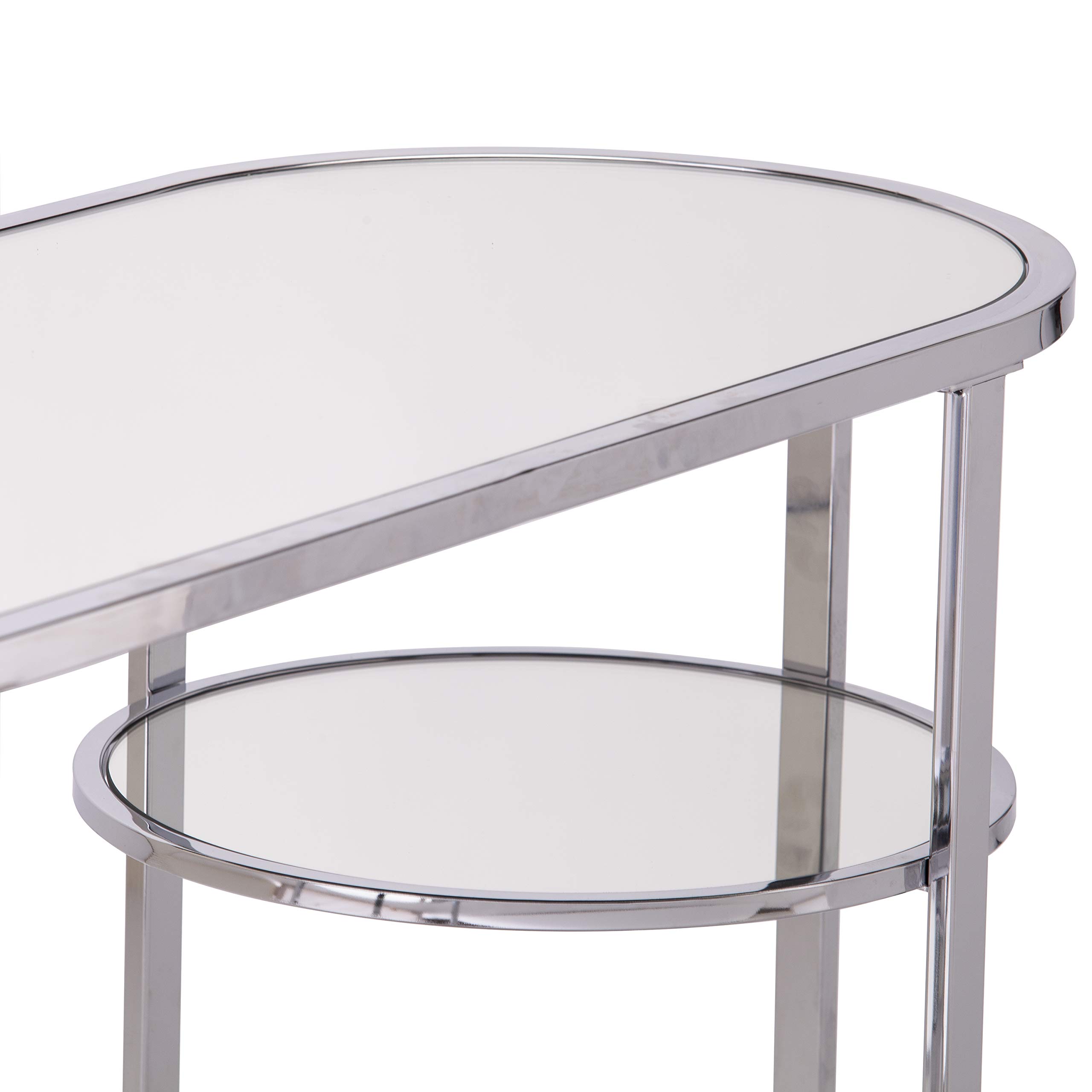 SEI Furniture Maxina Console Table - Polished Chrome Finish, Modern Entryway Table for Hallway, Living Room & Foyer Decor