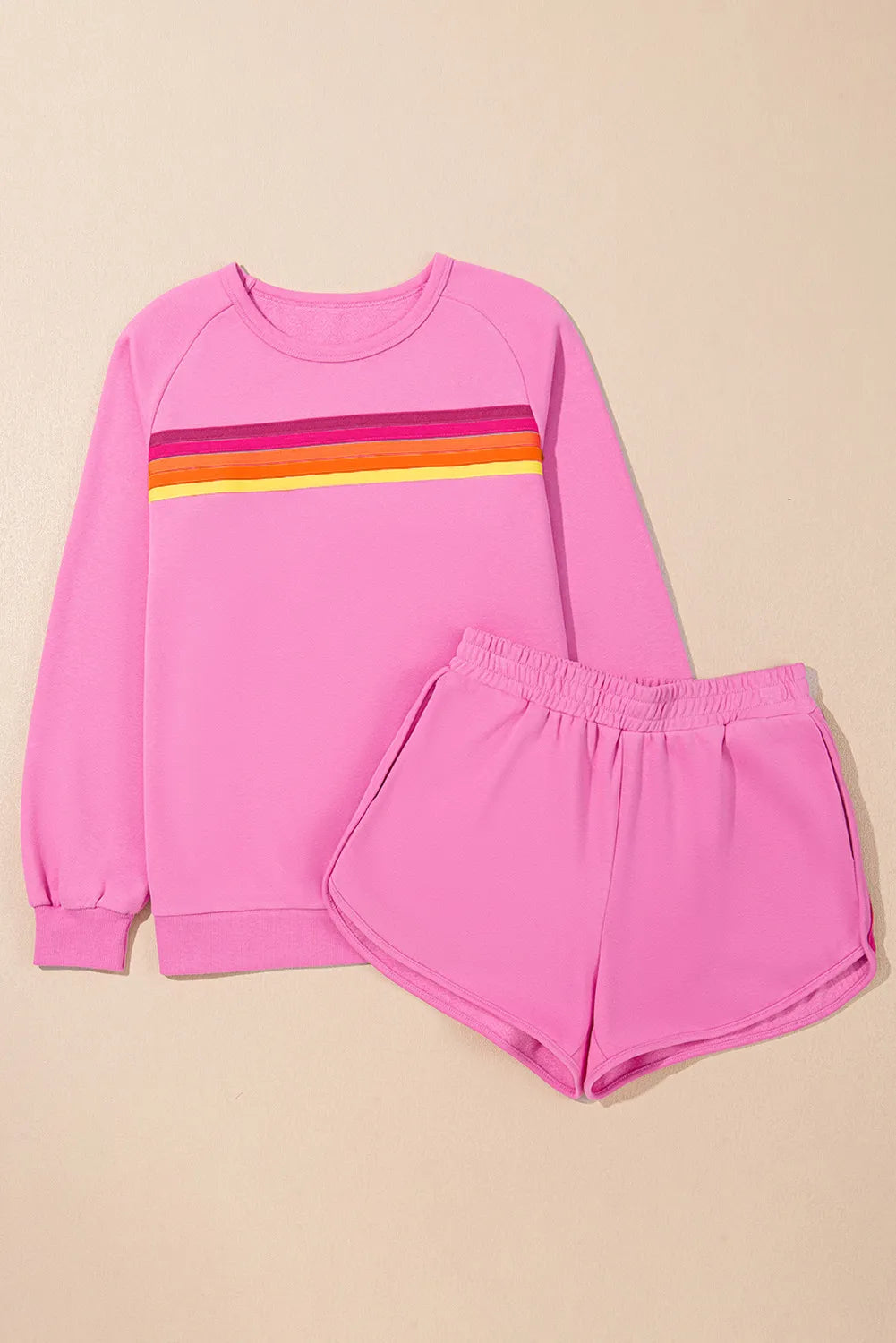 Stylish Full Size Contrast Striped Top and Shorts Set for Women - Trendy Summer Outfit for Beach, Vacation & Casual Wear