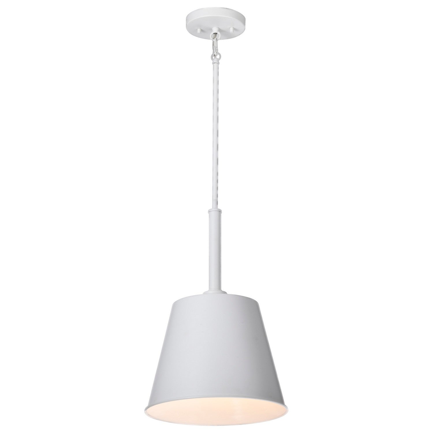 Alexis 11 Inch Modern Pendant Light Fixture - Matte White Finish for Kitchen Island, Dining Room, or Bedroom Lighting