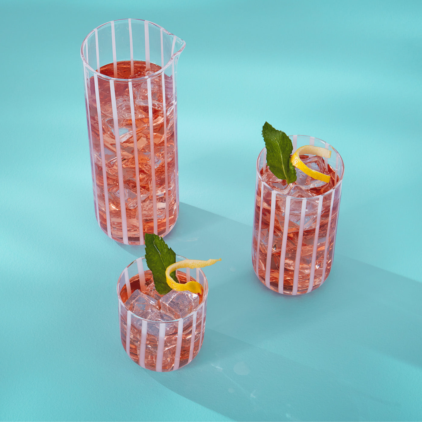 Premium Cabana Highball Glass Set - 16oz Tall Drinking Glasses for Cocktails, Iced Tea & Lemonade - Perfect for Poolside, Beach & Outdoor Entertaining