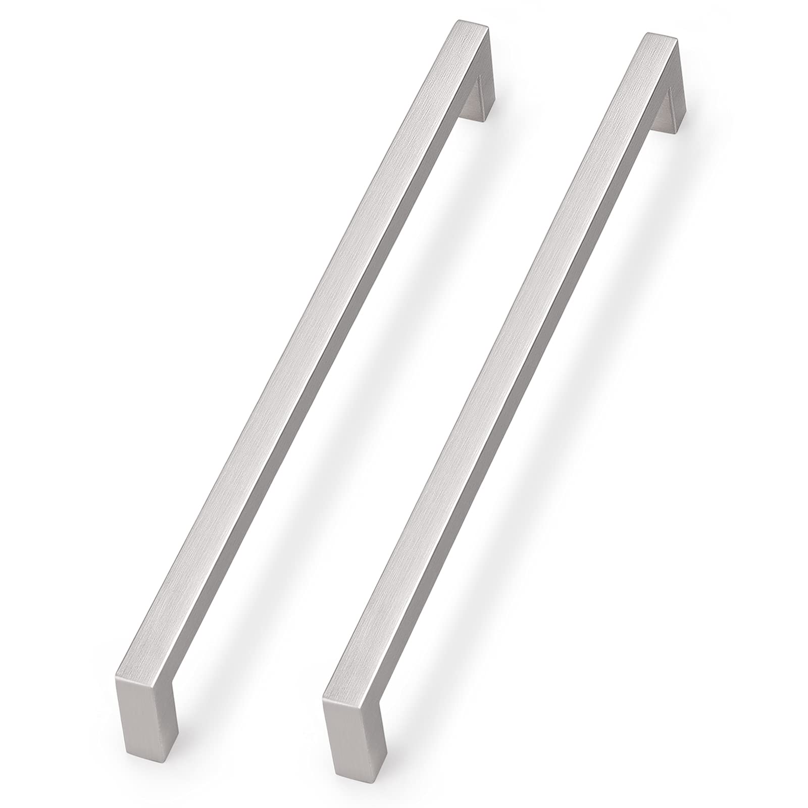 30 Pack Brushed Nickel Square Bar Cabinet Handles - 12-3/5 Inch Hole Center Kitchen Drawer Pulls, Stainless Steel Cupboard Handles for Modern Home & Office Cabinetry | Perfect for Kitchen Remodel, Bathroom Vanity & Furniture Upgrade