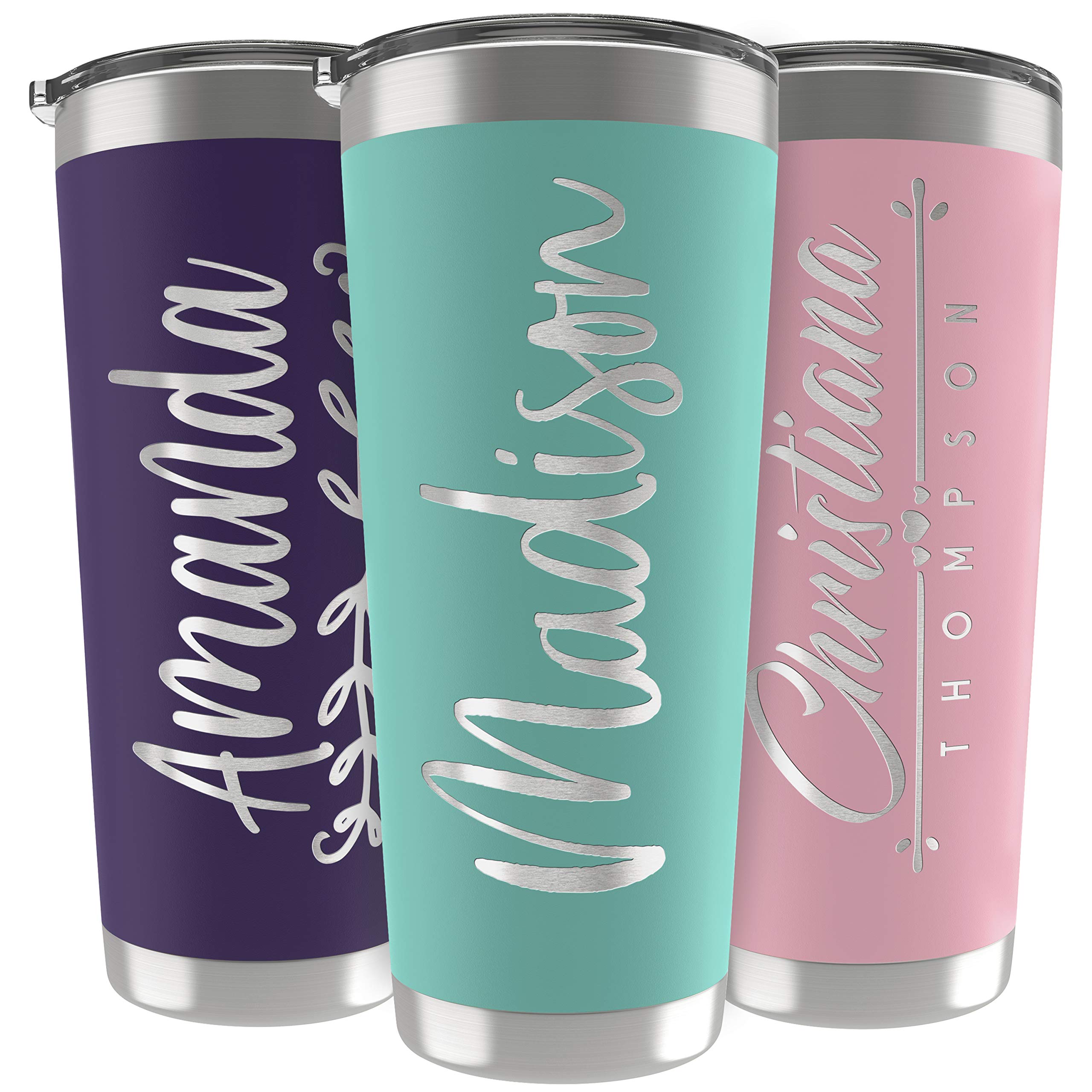 **Personalized 30 Oz Stainless Steel Tumbler with Lid & Straw Set - Custom Insulated Travel Coffee Mug for Women - Great for Office, Gym, Hiking & Daily Use**