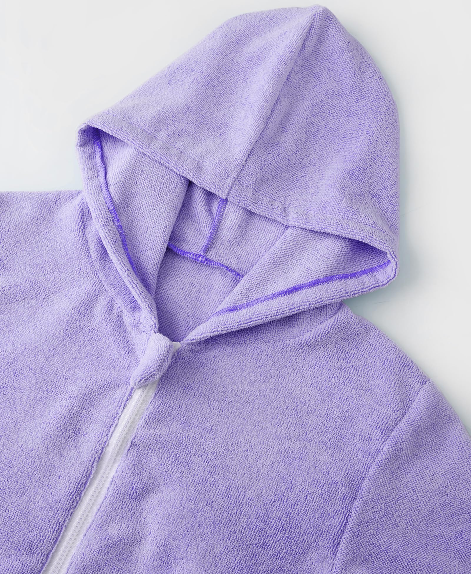 MissShorthair Kids Hooded Towel Robe with Zipper - Soft Beach Cover Up & Swim Changing Robe for Boys and Girls - Quick Dry Bath Towel Poncho for Pool, Beach & After Shower