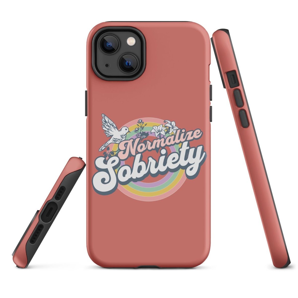 Normalize Sobriety iPhone Case - Trendy Protective Phone Cover for iPhone 13/14/15 Pro Max - Perfect for Sober Living, Recovery Support & Addiction Awareness