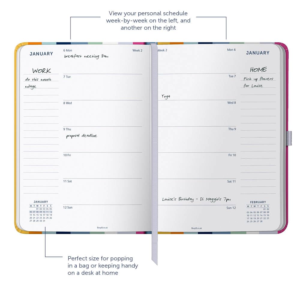 Busy B 2024-2025 Academic Planner - August 2024 to August 2025 Weekly Diary with Pen Holder, Elastic Closure & Storage Pockets | Perfect for Students, Teachers & Professionals | Stay Organized for School, Work & Daily Life